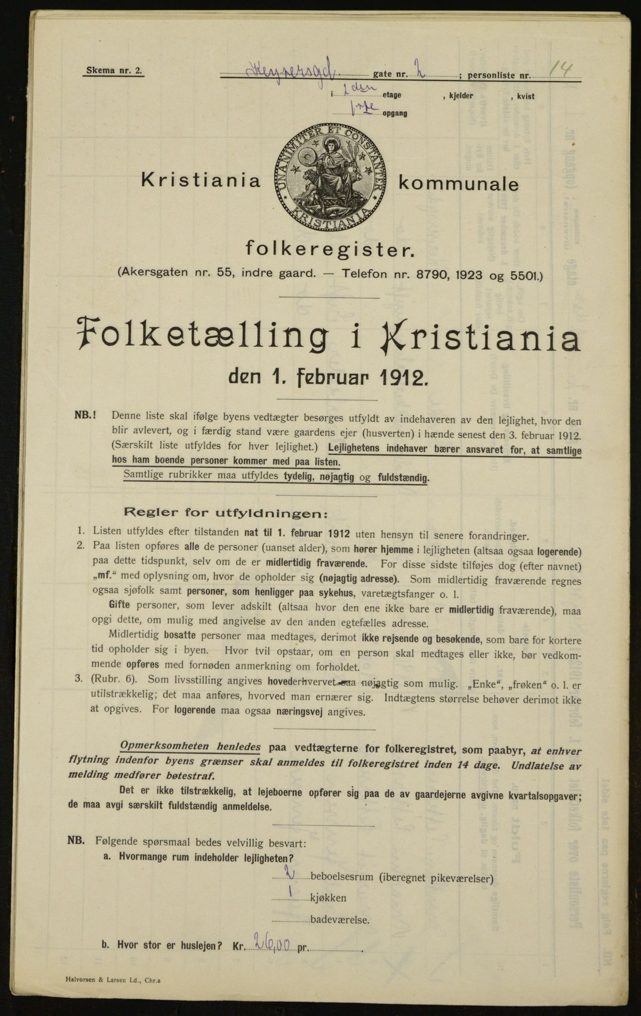 OBA, Municipal Census 1912 for Kristiania, 1912, p. 49498