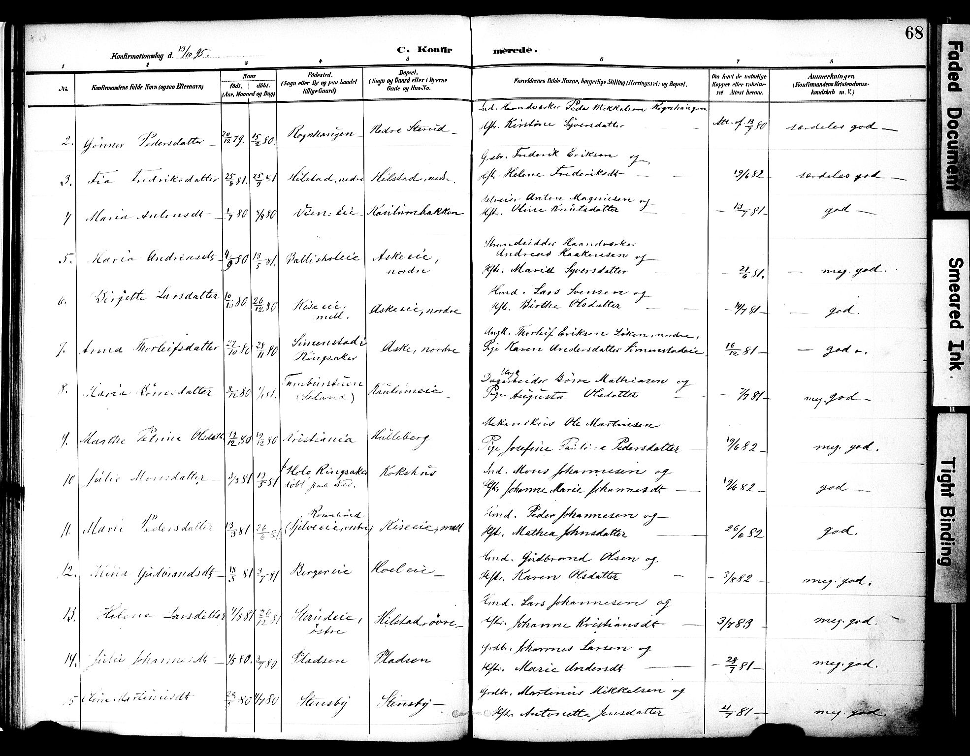 Nes prestekontor, Hedmark, AV/SAH-PREST-020/K/Ka/L0010: Parish register (official) no. 10, 1887-1905, p. 68