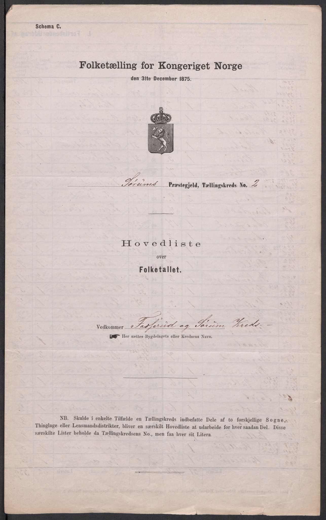 RA, 1875 census for 0226P Sørum, 1875, p. 4