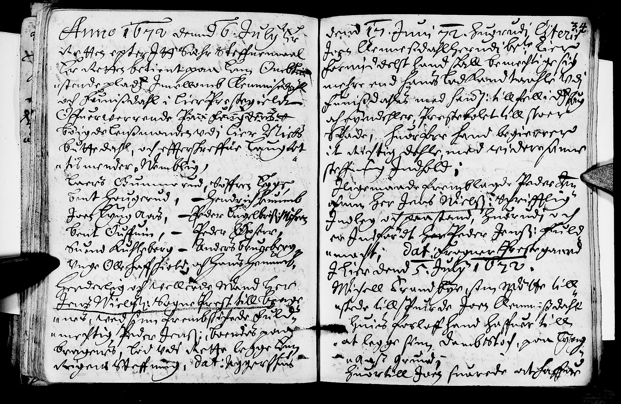 Lier, Røyken og Hurum sorenskriveri, AV/SAKO-A-89/F/Fa/L0013: Tingbok, 1672, p. 34