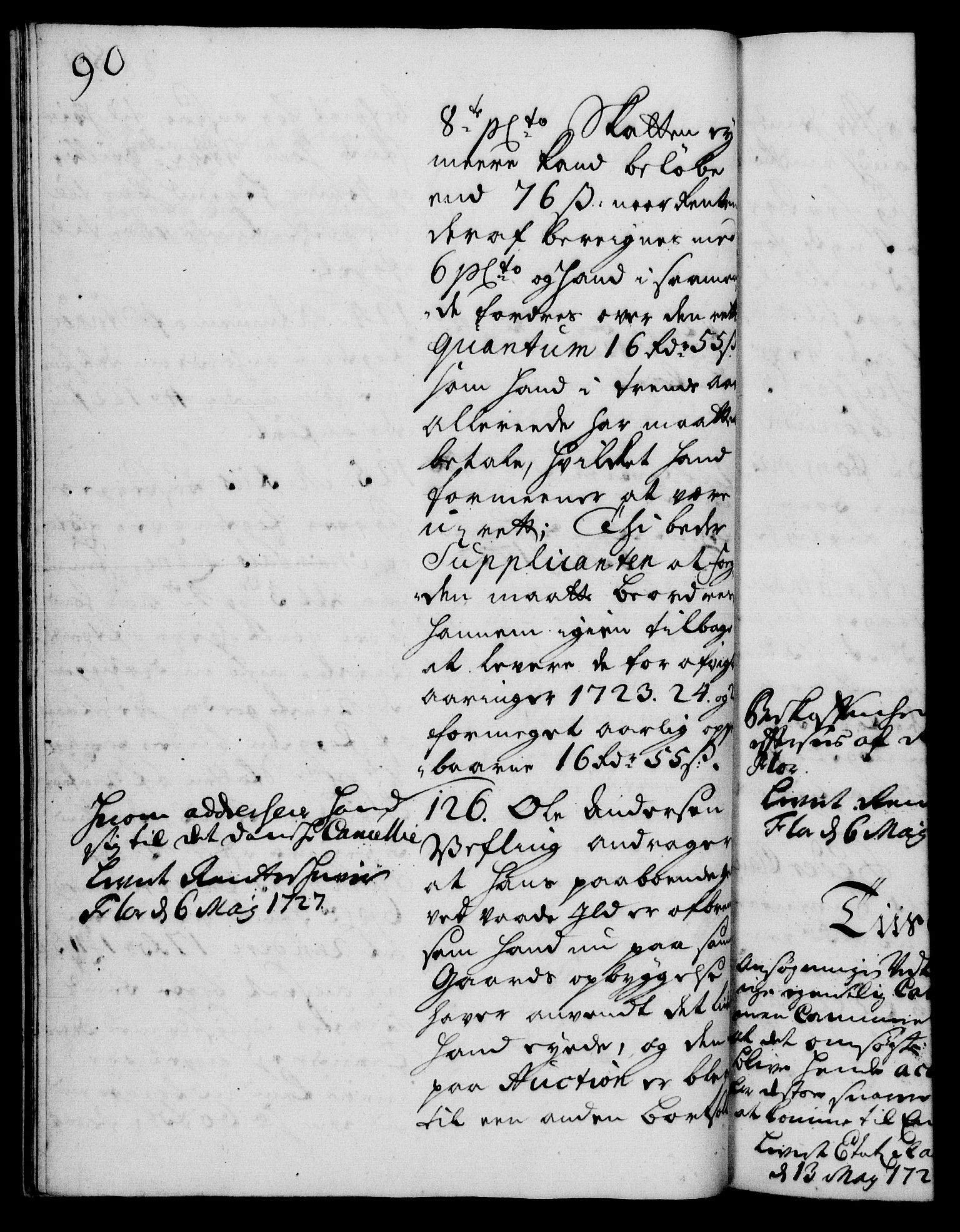 Rentekammeret, Kammerkanselliet, RA/EA-3111/G/Gh/Gha/L0009: Norsk ekstraktmemorialprotokoll (merket RK 53.54), 1726-1728, p. 90