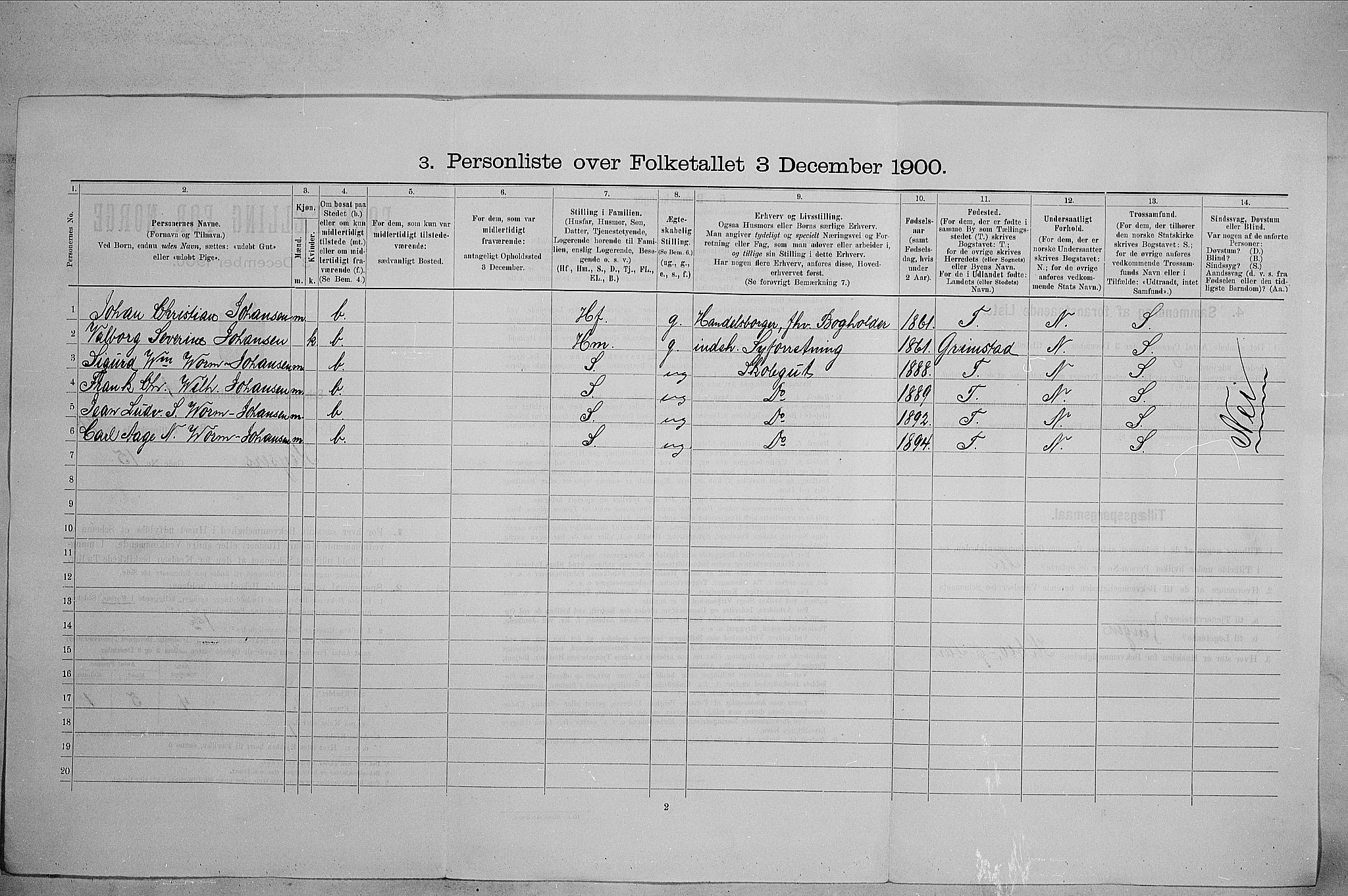 SAO, 1900 census for Kristiania, 1900, p. 45397