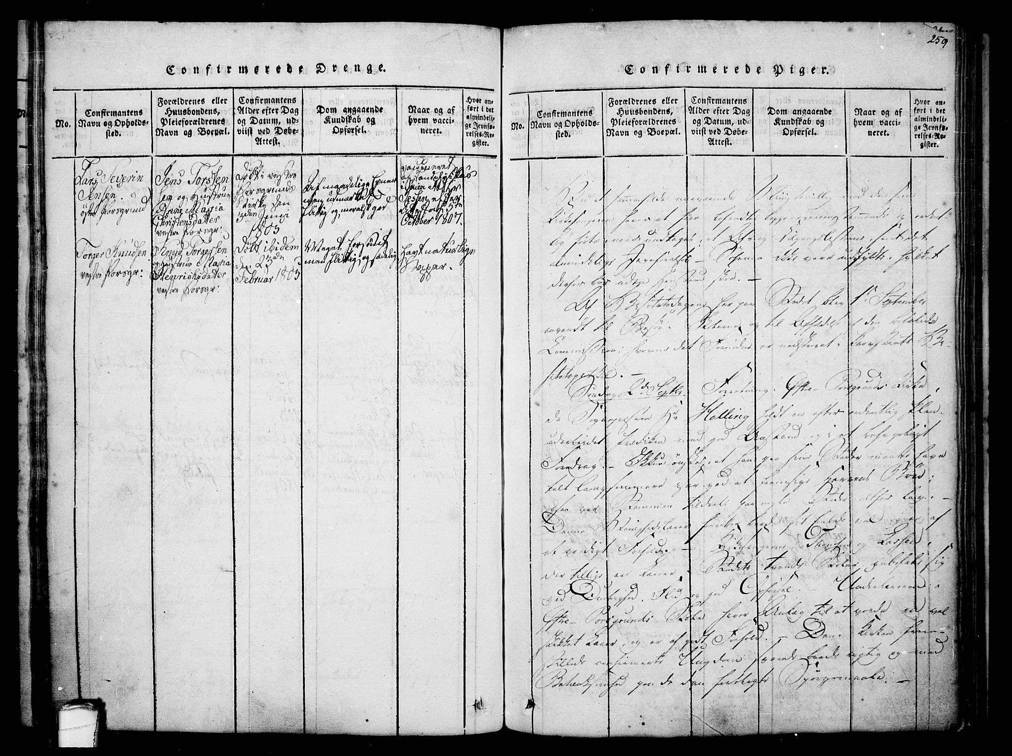 Porsgrunn kirkebøker , AV/SAKO-A-104/F/Fa/L0004: Parish register (official) no. 4, 1814-1828, p. 259