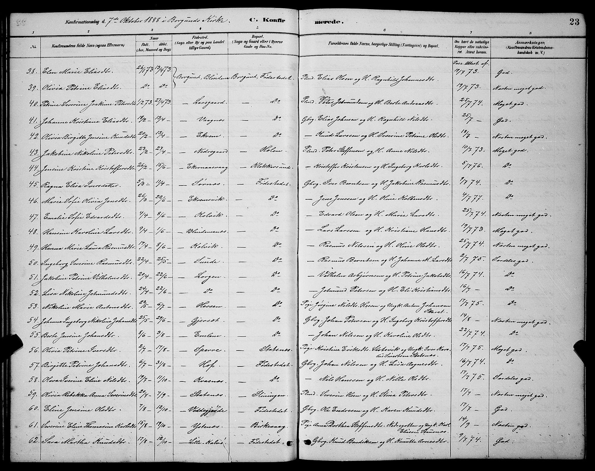 Ministerialprotokoller, klokkerbøker og fødselsregistre - Møre og Romsdal, SAT/A-1454/528/L0430: Parish register (copy) no. 528C11, 1884-1899, p. 23