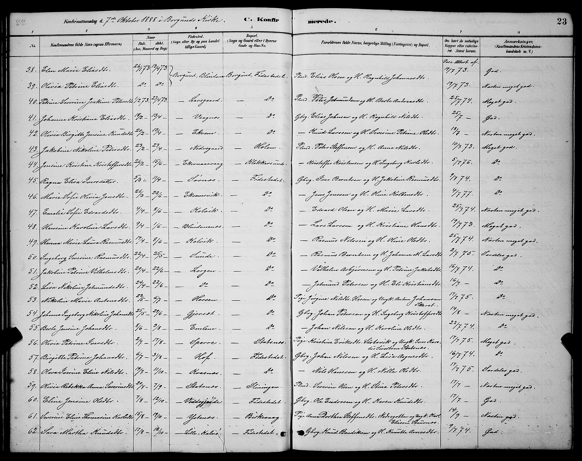 Ministerialprotokoller, klokkerbøker og fødselsregistre - Møre og Romsdal, AV/SAT-A-1454/528/L0430: Parish register (copy) no. 528C11, 1884-1899, p. 23