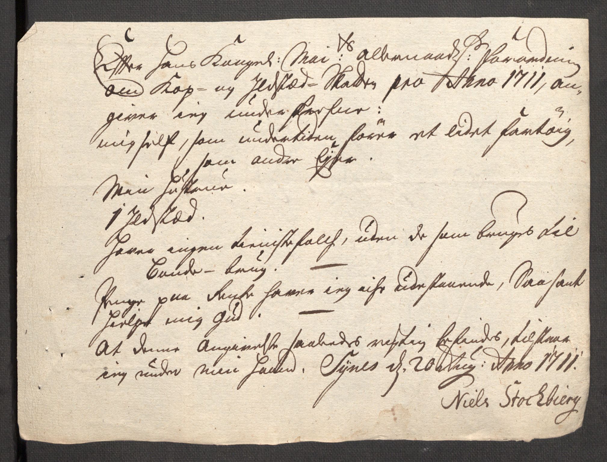 Rentekammeret inntil 1814, Reviderte regnskaper, Fogderegnskap, AV/RA-EA-4092/R54/L3564: Fogderegnskap Sunnmøre, 1711, p. 474