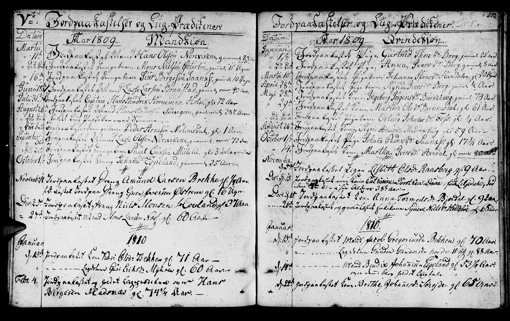 Lavik sokneprestembete, SAB/A-80901: Parish register (official) no. A 1, 1809-1822, p. 502-503