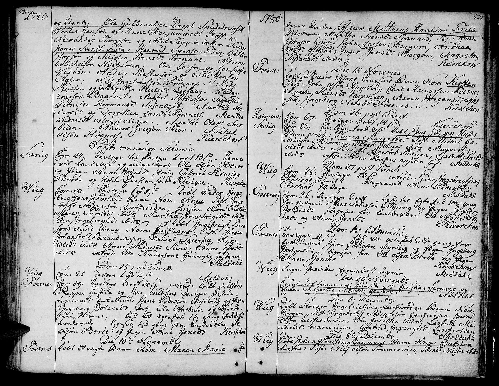 Ministerialprotokoller, klokkerbøker og fødselsregistre - Nord-Trøndelag, SAT/A-1458/773/L0607: Parish register (official) no. 773A01, 1751-1783, p. 520-521