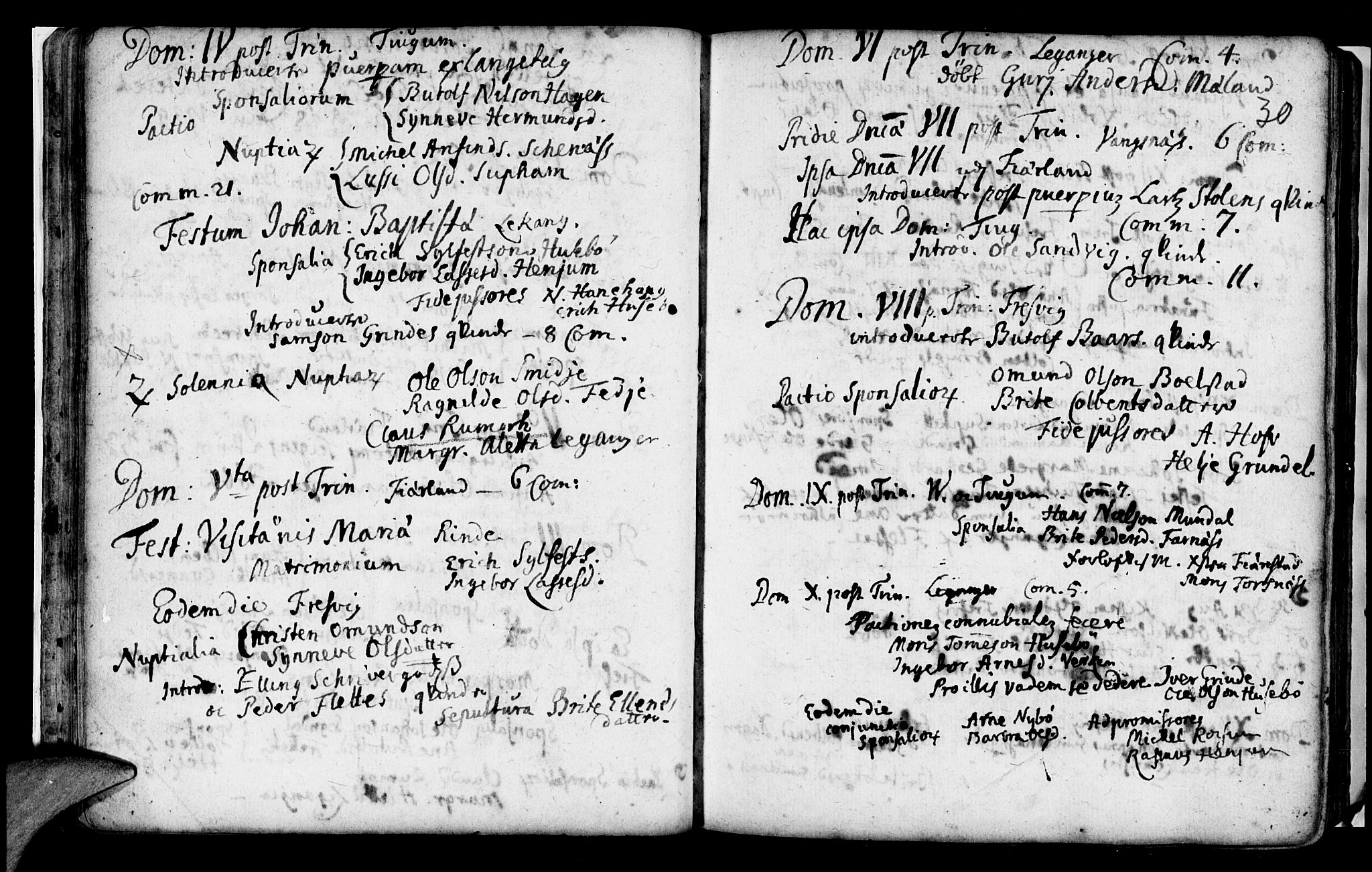 Leikanger sokneprestembete, AV/SAB-A-81001/H/Haa/Haaa/L0002: Parish register (official) no. A 2, 1735-1756, p. 30