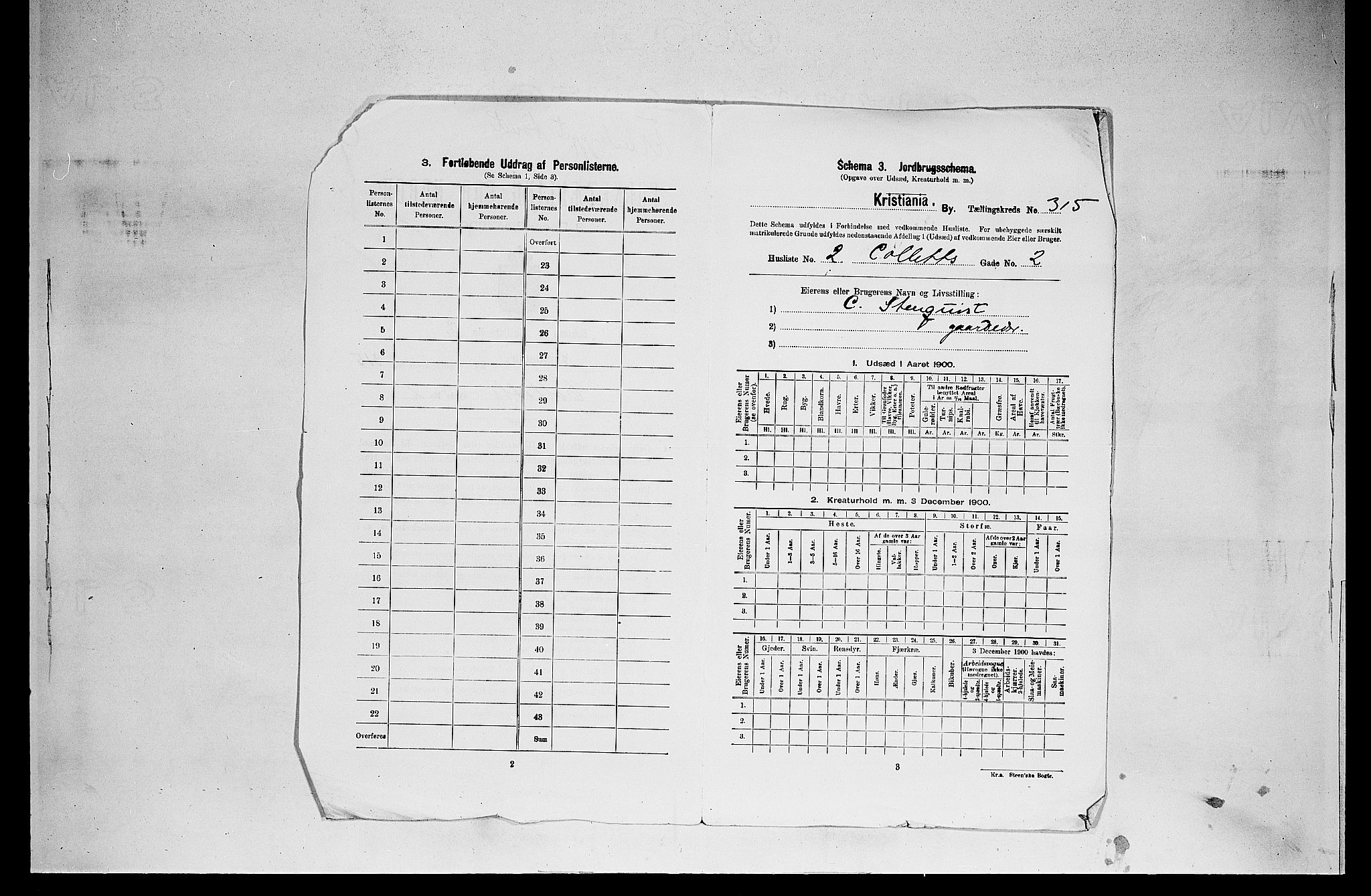 SAO, 1900 census for Kristiania, 1900, p. 13358