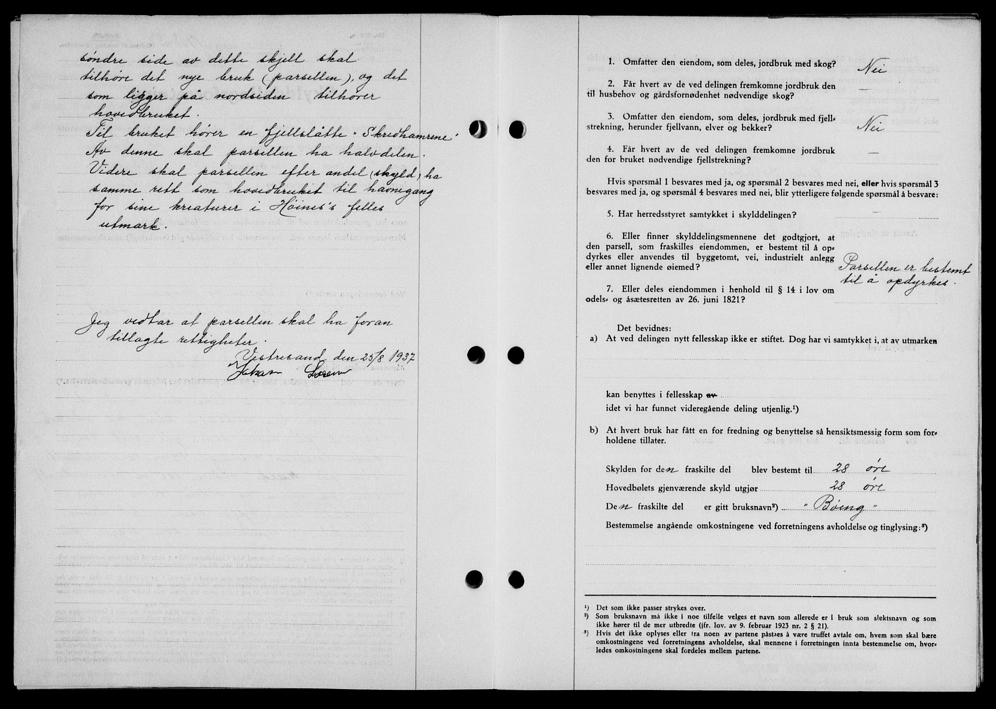 Lofoten sorenskriveri, SAT/A-0017/1/2/2C/L0002a: Mortgage book no. 2a, 1937-1937, Diary no: : 1703/1937