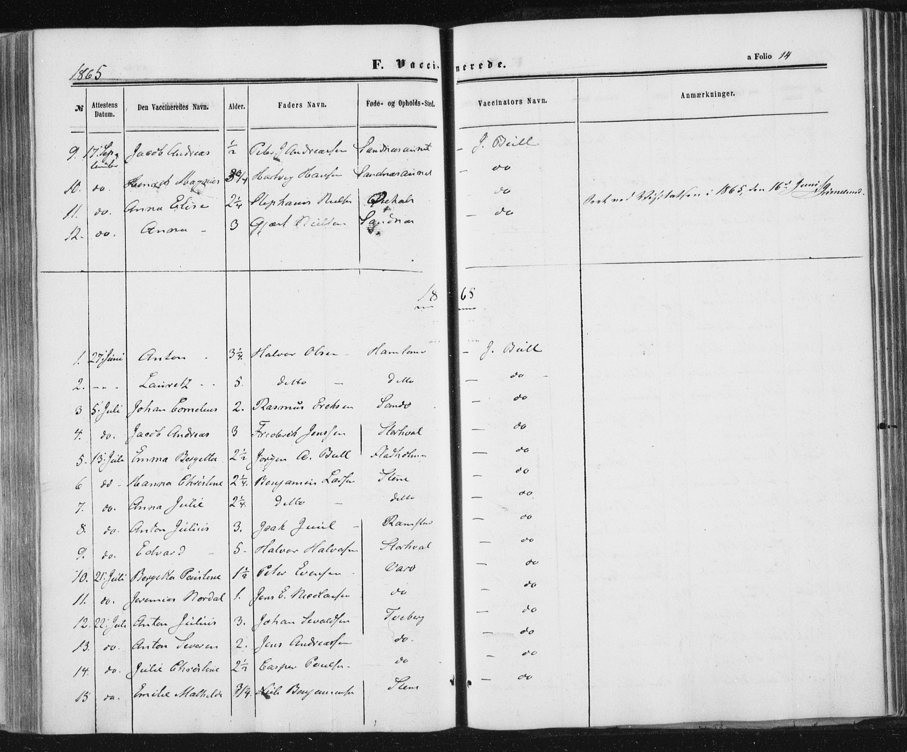 Ministerialprotokoller, klokkerbøker og fødselsregistre - Nord-Trøndelag, SAT/A-1458/784/L0670: Parish register (official) no. 784A05, 1860-1876, p. 14