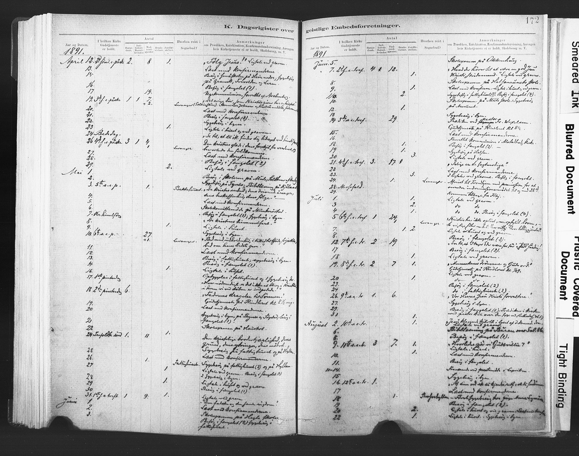 Ministerialprotokoller, klokkerbøker og fødselsregistre - Nord-Trøndelag, SAT/A-1458/720/L0189: Parish register (official) no. 720A05, 1880-1911, p. 172