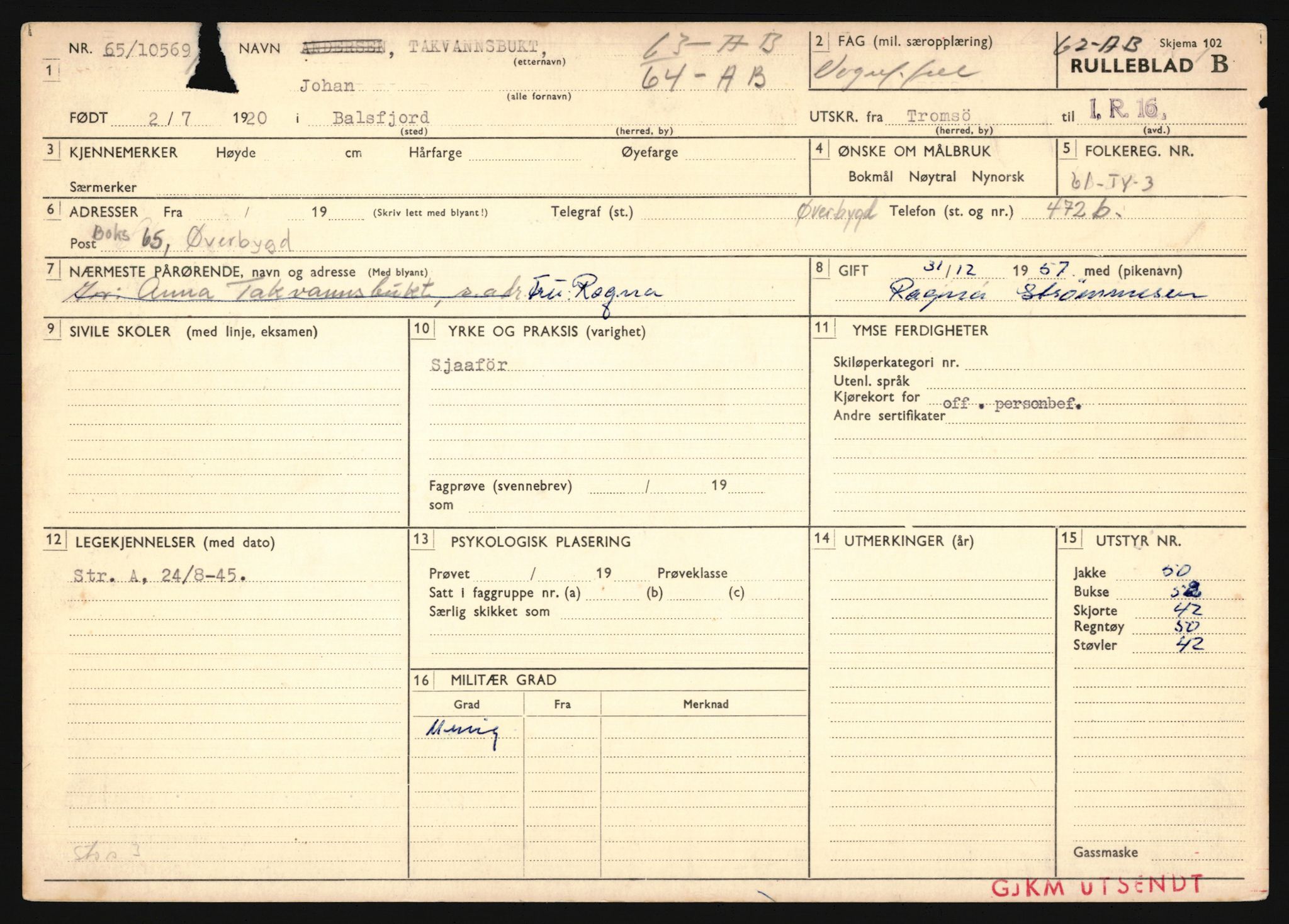 Forsvaret, Troms infanteriregiment nr. 16, AV/RA-RAFA-3146/P/Pa/L0024/0002: Rulleblad / Rulleblad for regimentets menige mannskaper, årsklasse 1941, 1941, p. 492