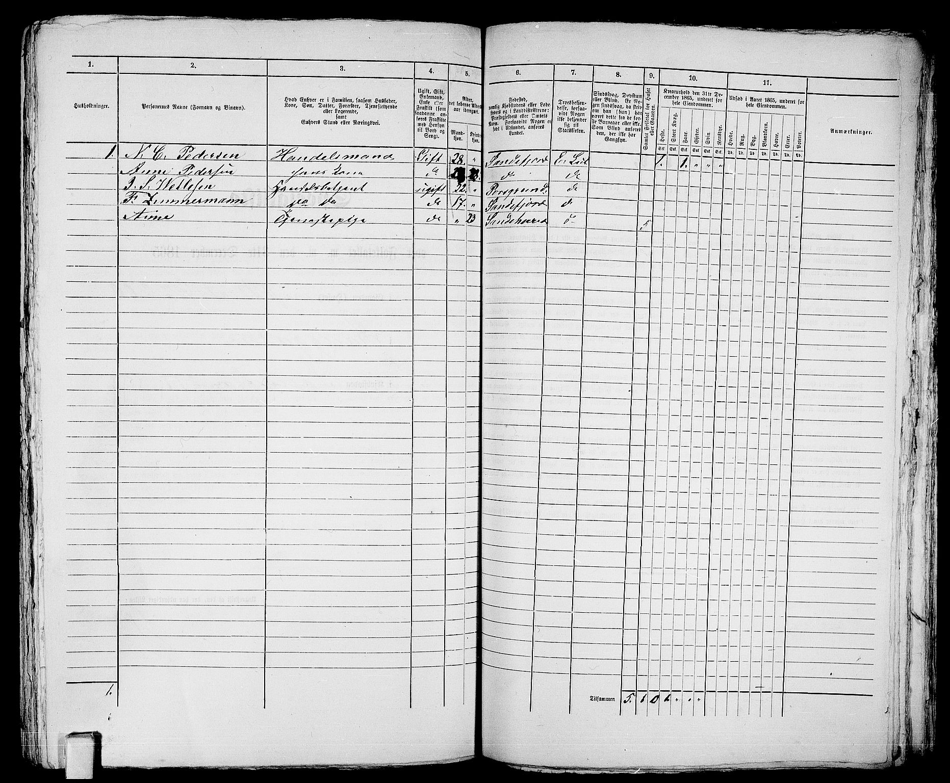 RA, 1865 census for Sandeherred/Sandefjord, 1865, p. 452