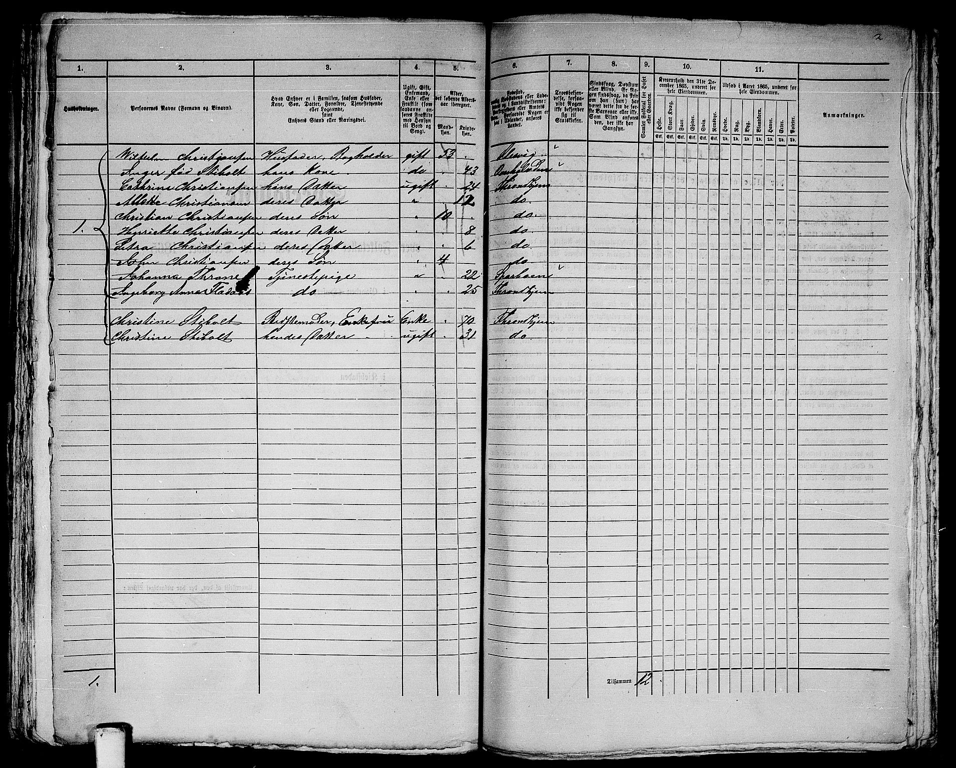 RA, 1865 census for Trondheim, 1865, p. 440