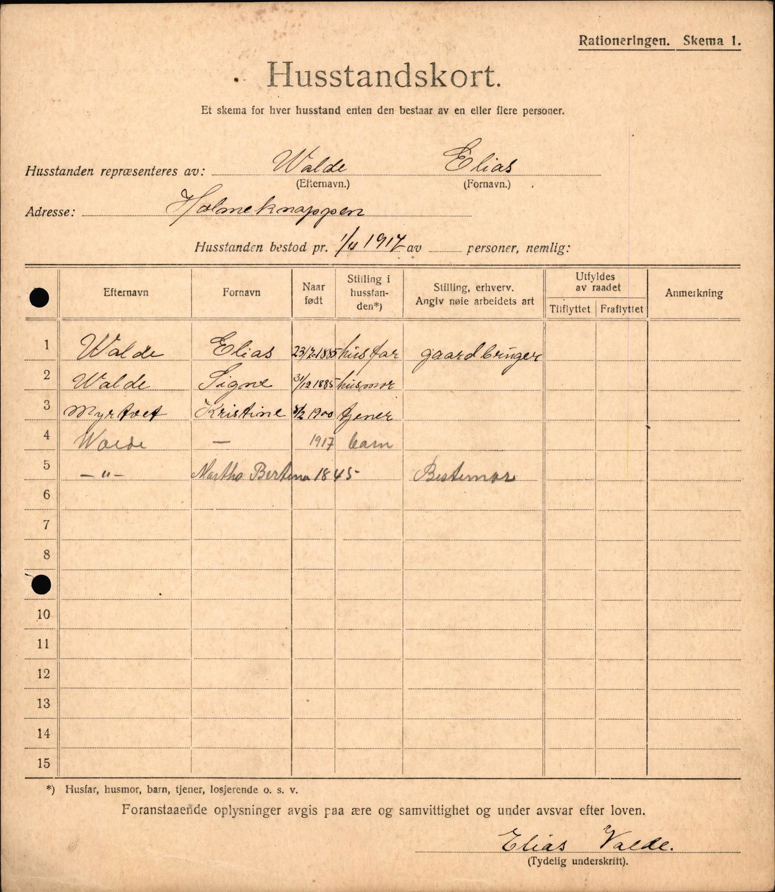 IKAH, Meland kommune, Provianteringsrådet, Husstander per 01.11.1917, 1917-1918, p. 157