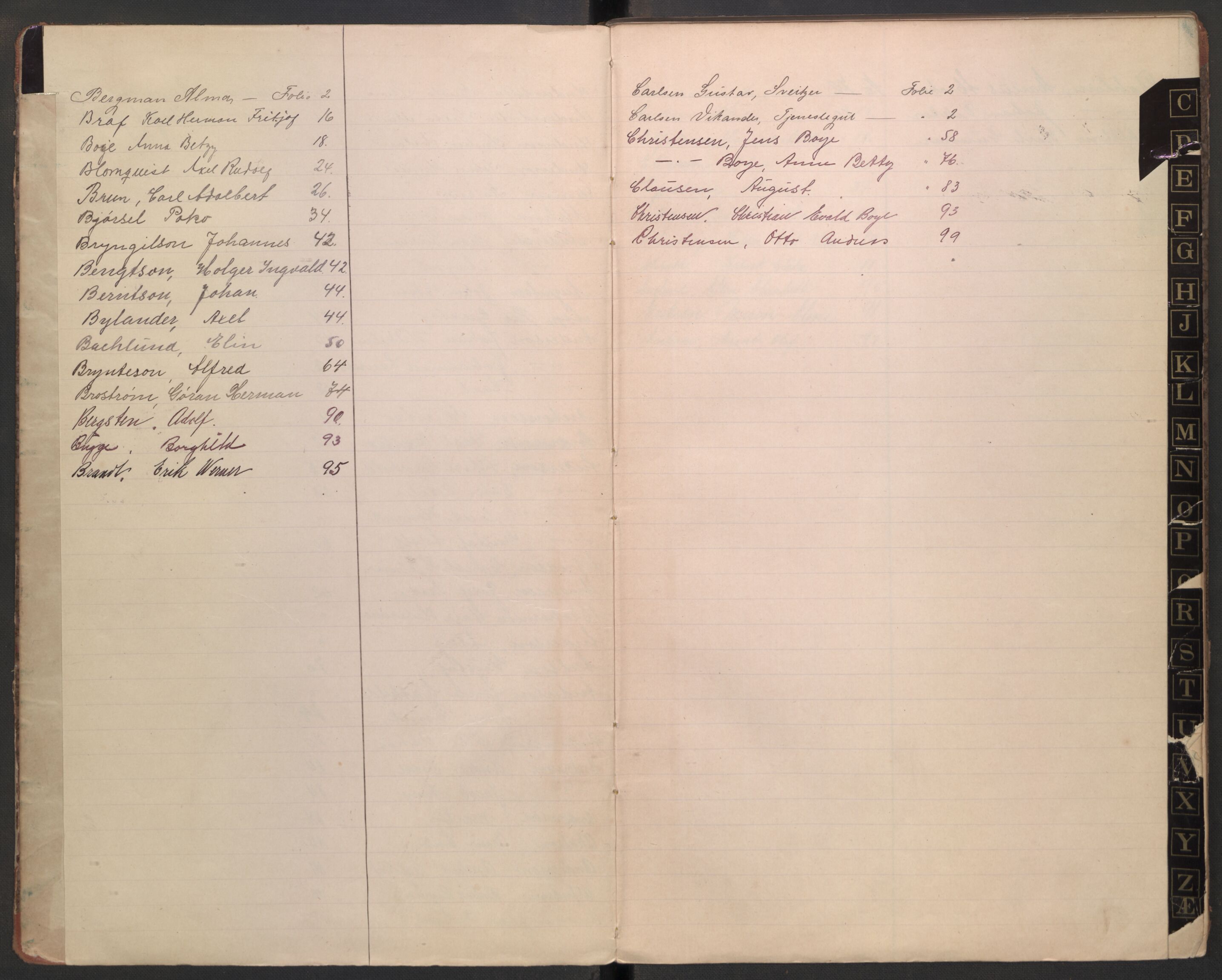 Rygge lensmannskontor, AV/SAO-A-10005/I/Ic/Ica/L0002: Protokoll over fremmede statsborgere, 1902-1928