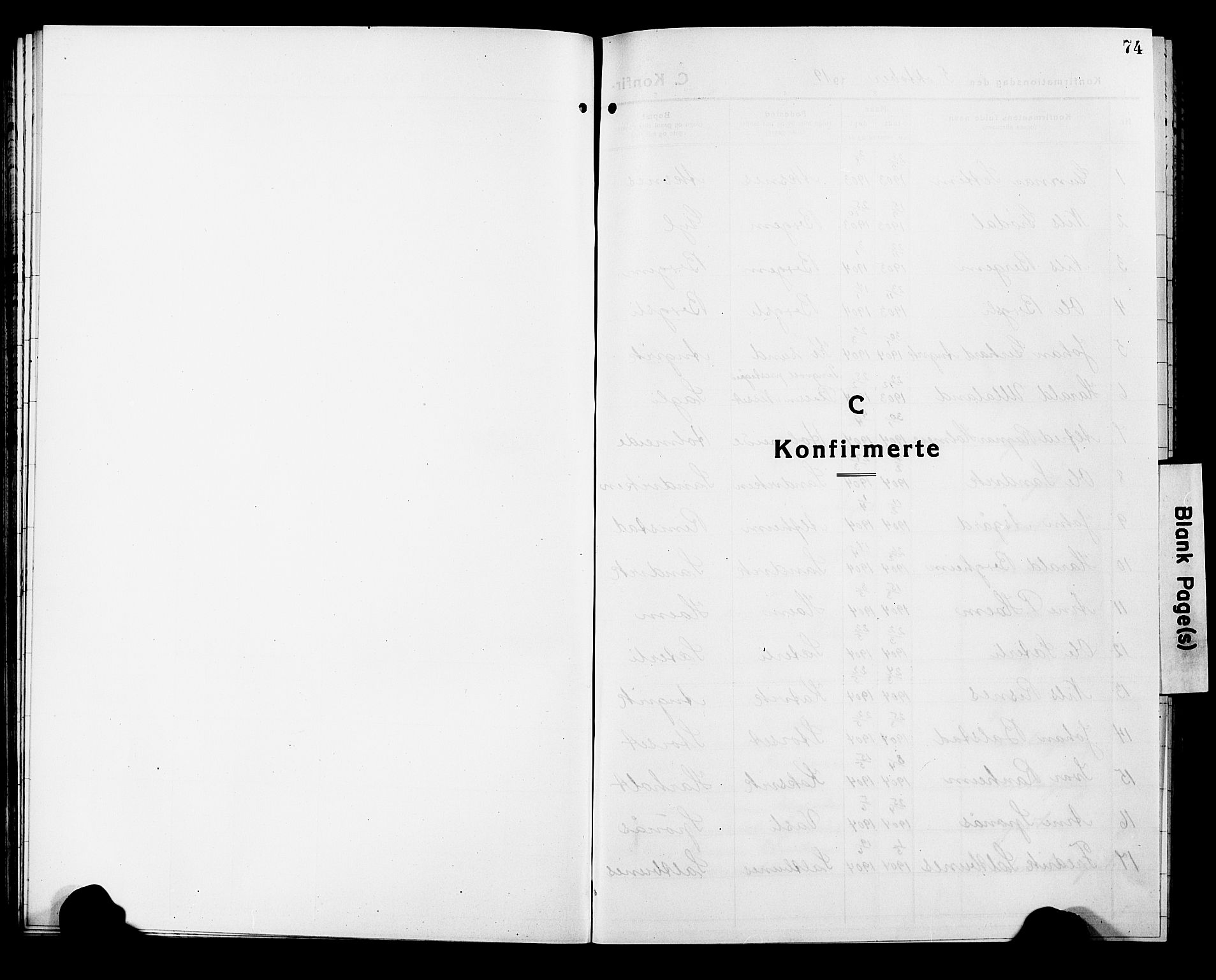 Ministerialprotokoller, klokkerbøker og fødselsregistre - Møre og Romsdal, SAT/A-1454/586/L0994: Parish register (copy) no. 586C05, 1919-1927, p. 74