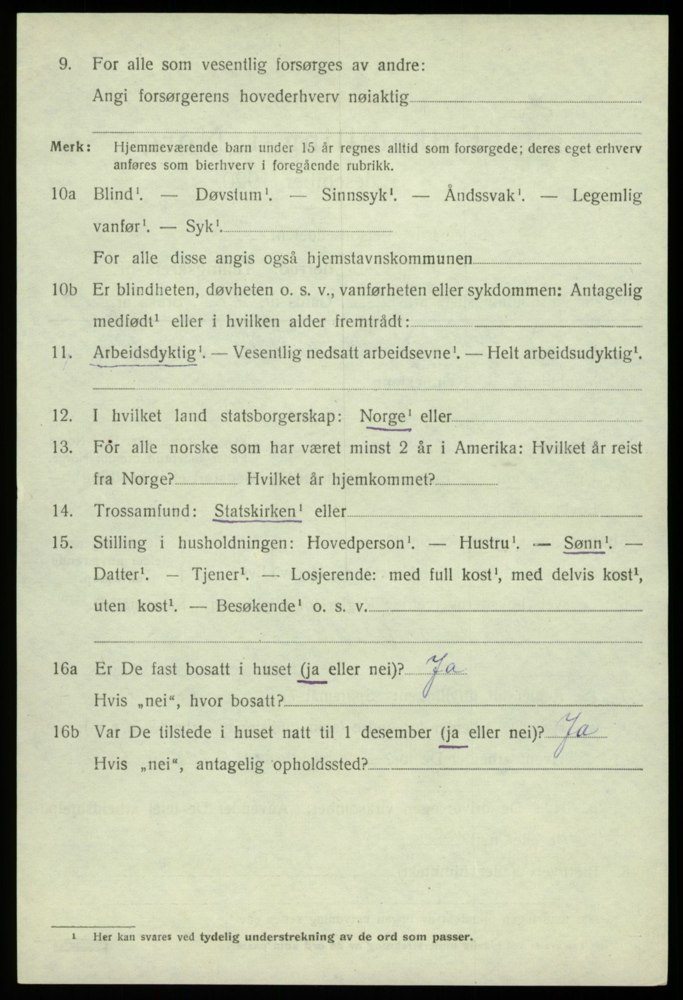 SAB, 1920 census for Austevoll, 1920, p. 6541