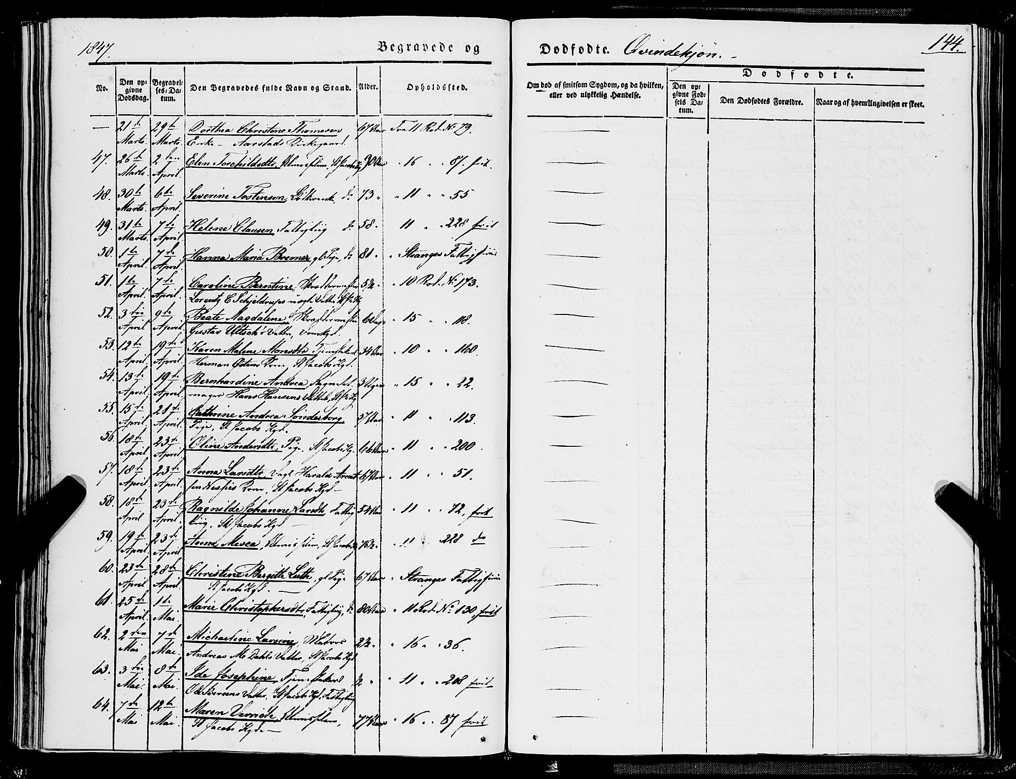 Domkirken sokneprestembete, AV/SAB-A-74801/H/Haa/L0040: Parish register (official) no. E 1, 1841-1853, p. 144