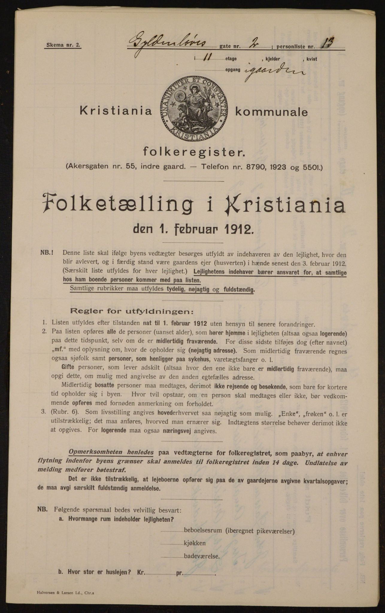 OBA, Municipal Census 1912 for Kristiania, 1912, p. 32484