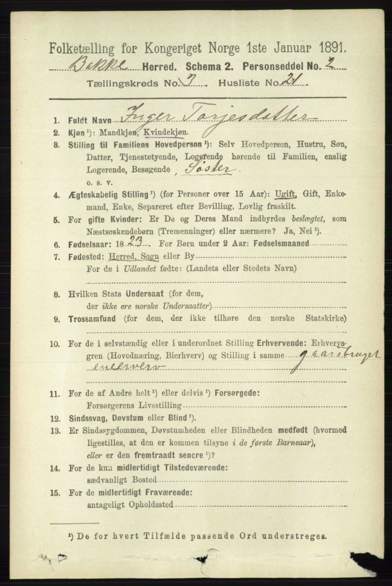 RA, 1891 census for 1045 Bakke, 1891, p. 541