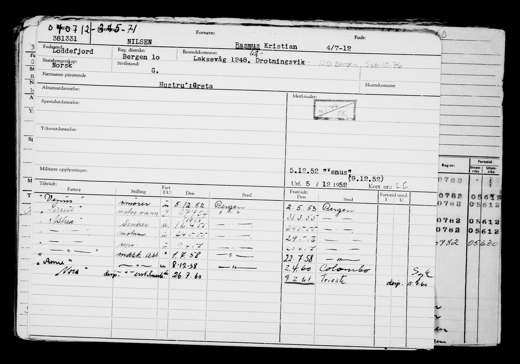 Direktoratet for sjømenn, AV/RA-S-3545/G/Gb/L0105: Hovedkort, 1912, p. 595