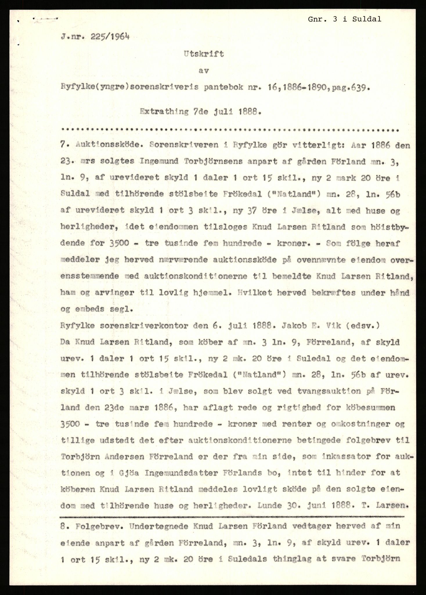 Statsarkivet i Stavanger, AV/SAST-A-101971/03/Y/Yj/L0024: Avskrifter sortert etter gårdsnavn: Fæøen - Garborg, 1750-1930, p. 297