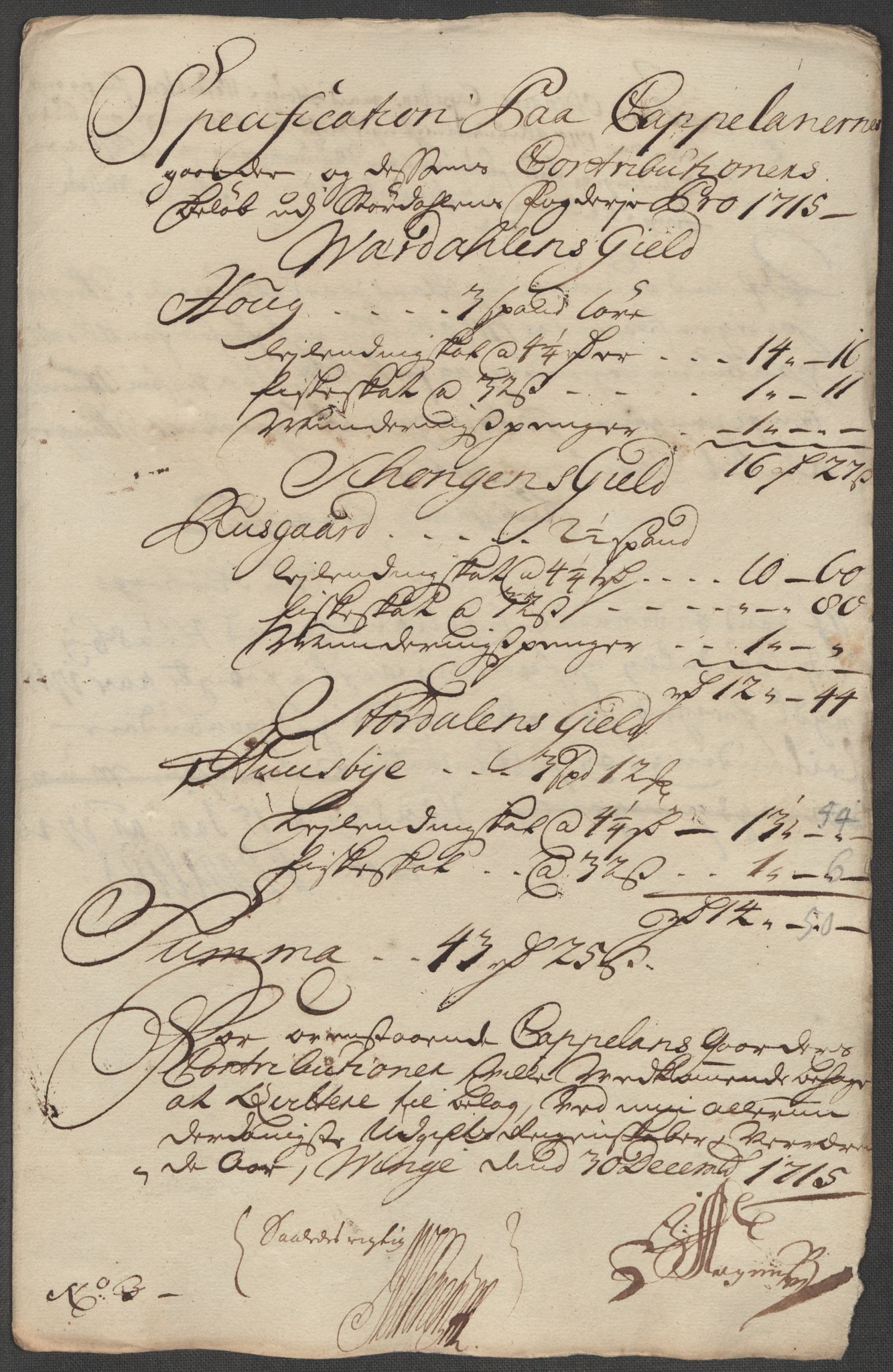 Rentekammeret inntil 1814, Reviderte regnskaper, Fogderegnskap, AV/RA-EA-4092/R62/L4205: Fogderegnskap Stjørdal og Verdal, 1715, p. 252