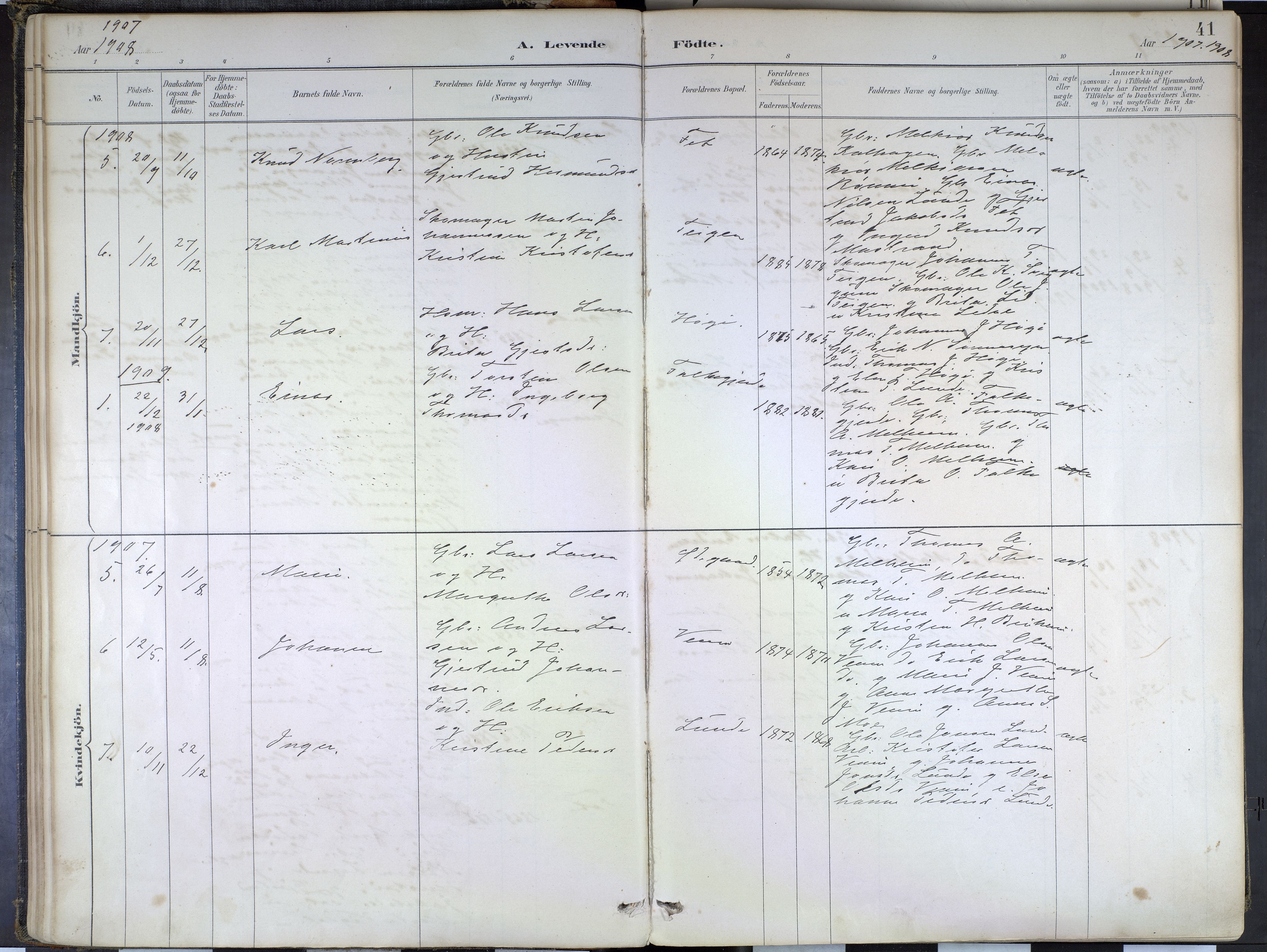 Hafslo sokneprestembete, SAB/A-80301/H/Haa/Haad/L0001: Parish register (official) no. D 1, 1886-1934, p. 41