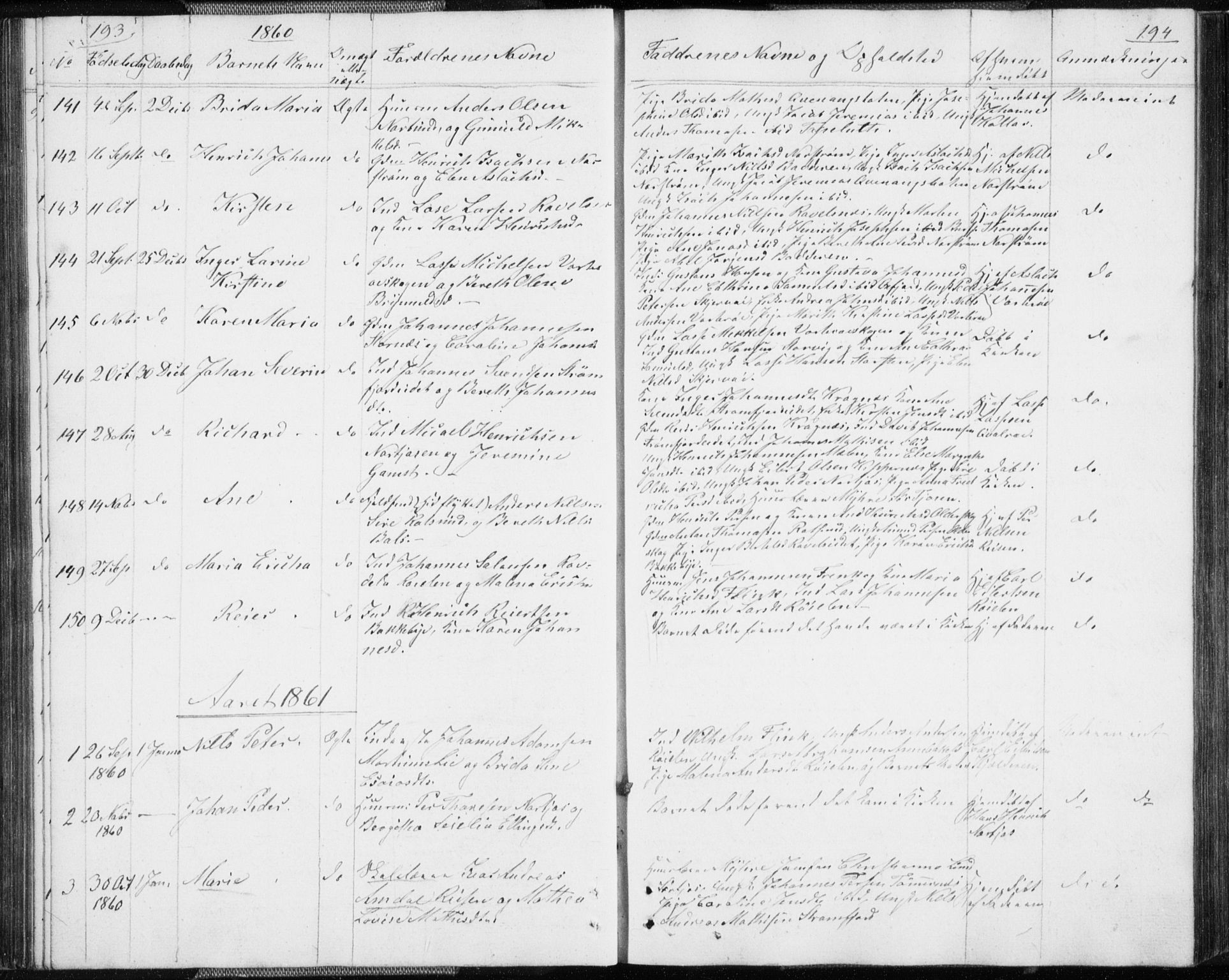Skjervøy sokneprestkontor, SATØ/S-1300/H/Ha/Hab/L0003klokker: Parish register (copy) no. 3, 1849-1861, p. 193-194