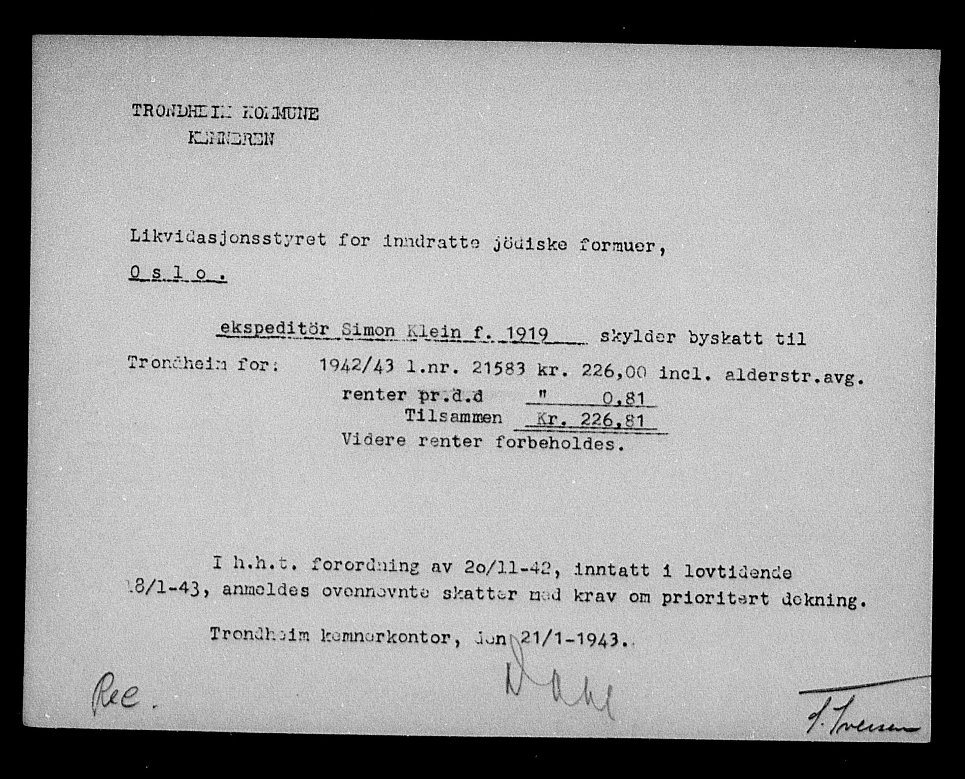 Justisdepartementet, Tilbakeføringskontoret for inndratte formuer, RA/S-1564/H/Hc/Hca/L0902: --, 1945-1947, p. 290