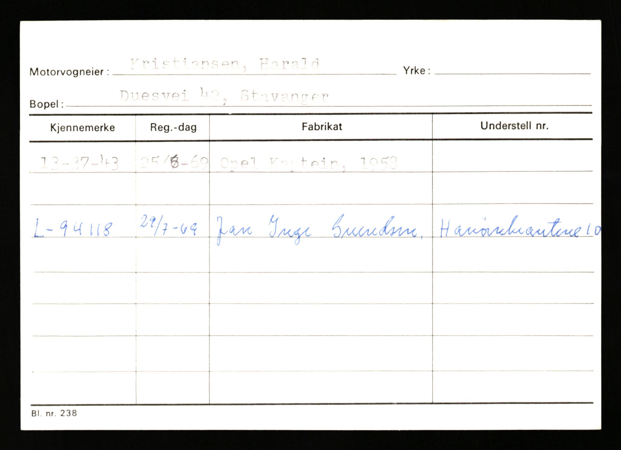 Stavanger trafikkstasjon, AV/SAST-A-101942/0/G/L0010: Registreringsnummer: 130000 - 239953, 1930-1971, p. 107