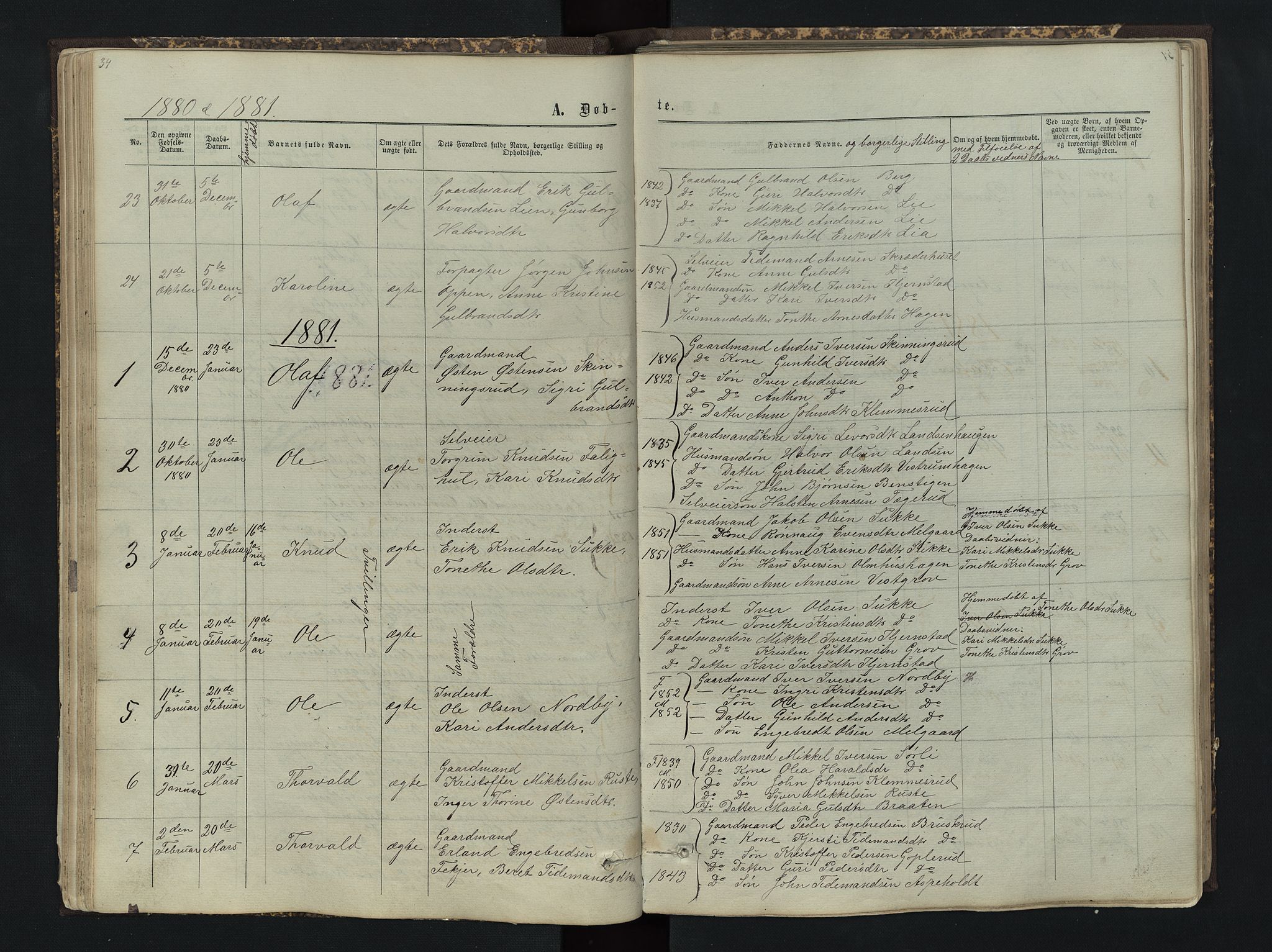 Sør-Aurdal prestekontor, AV/SAH-PREST-128/H/Ha/Hab/L0004: Parish register (copy) no. 4, 1865-1893, p. 34