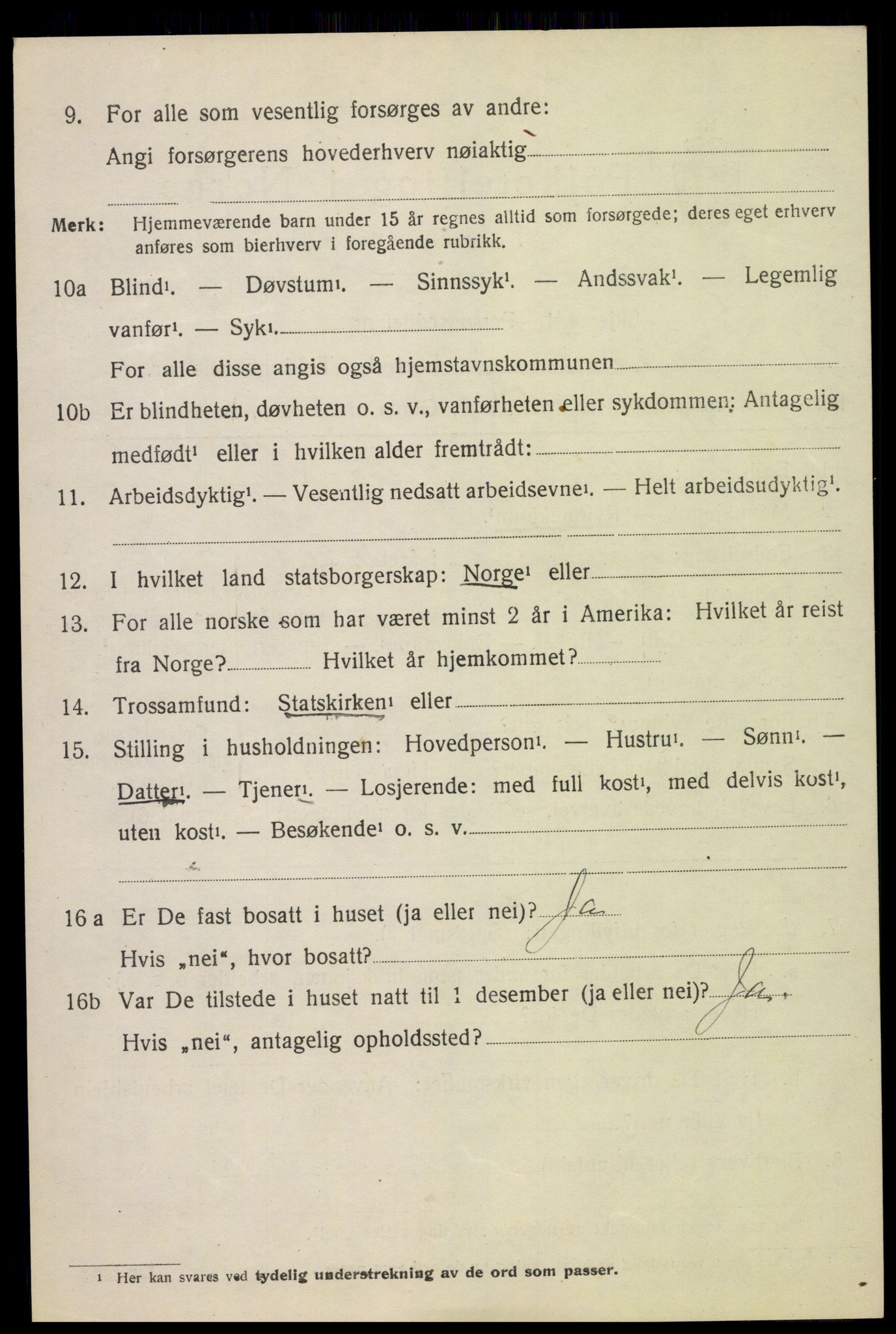 SAH, 1920 census for Lesja, 1920, p. 3129