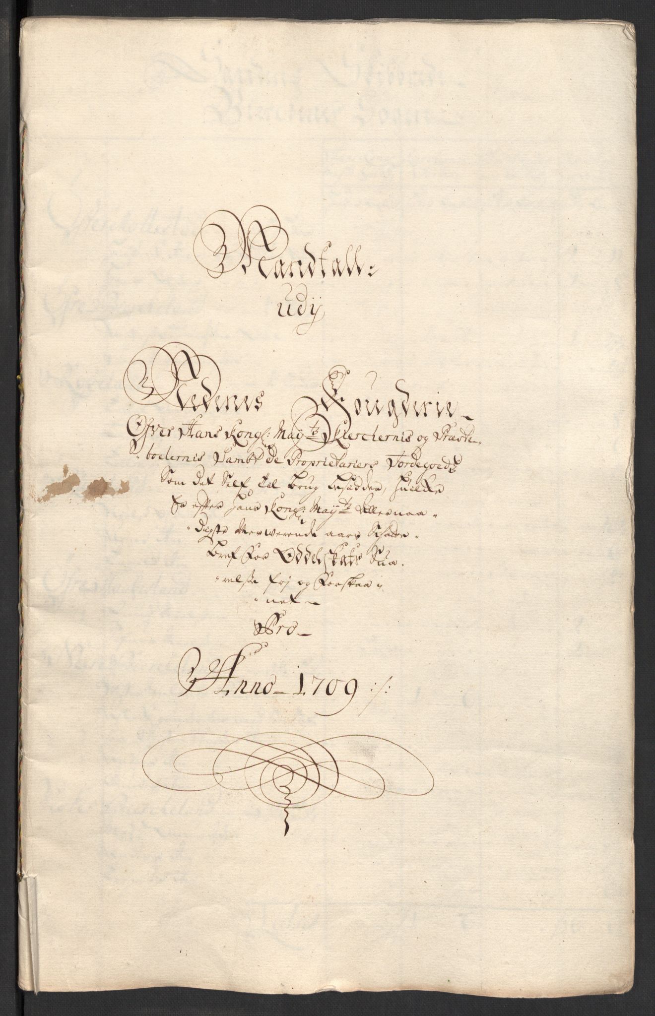 Rentekammeret inntil 1814, Reviderte regnskaper, Fogderegnskap, AV/RA-EA-4092/R39/L2318: Fogderegnskap Nedenes, 1706-1709, p. 512