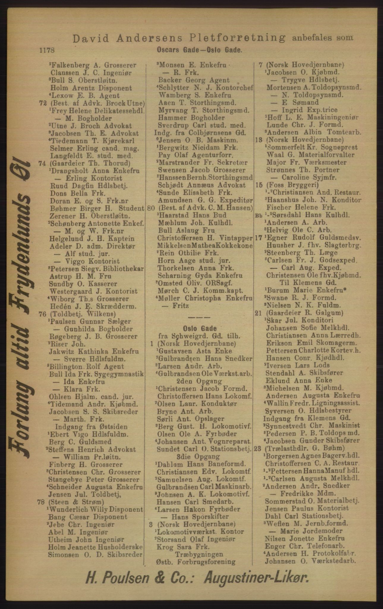 Kristiania/Oslo adressebok, PUBL/-, 1906, p. 1178