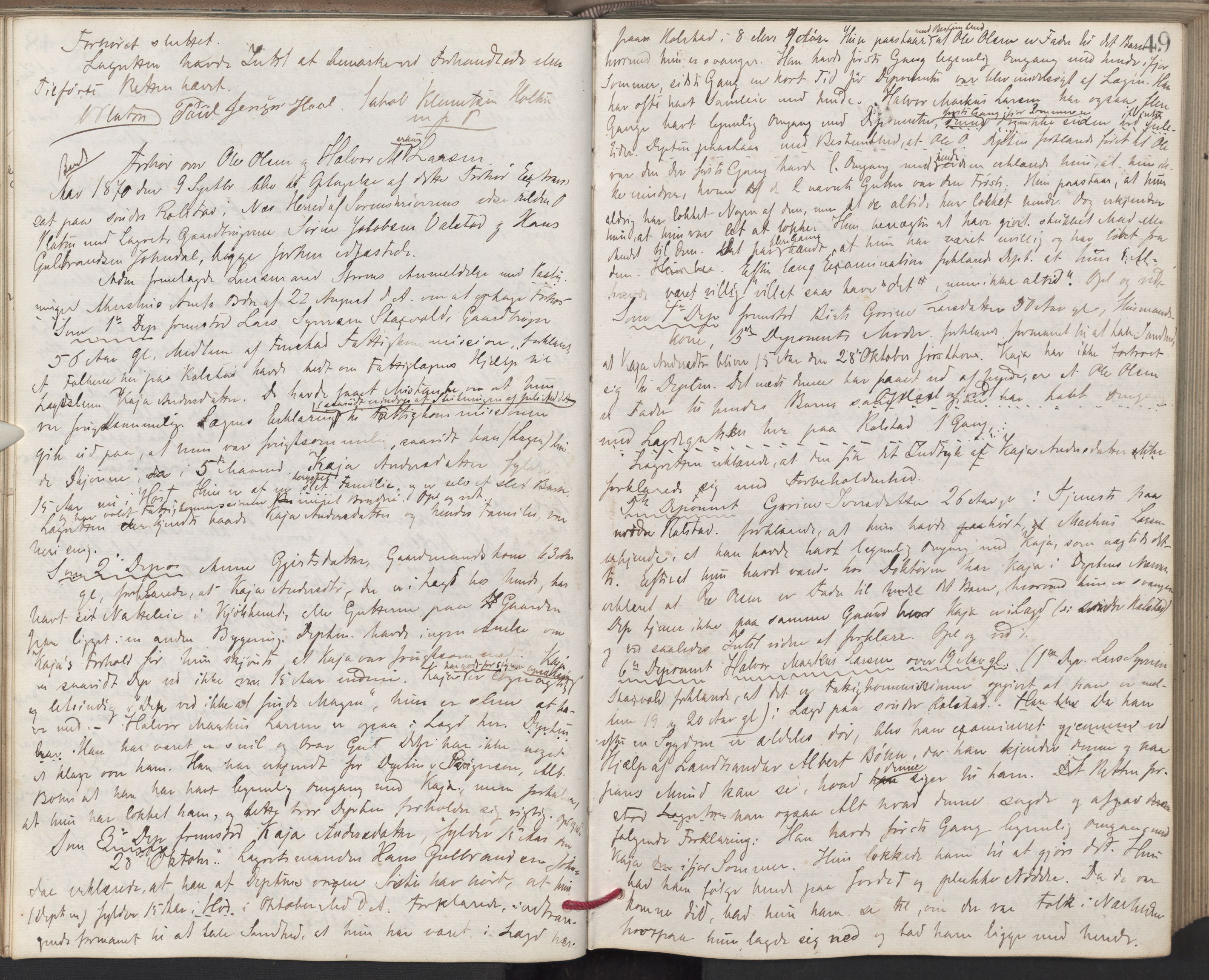Nes tingrett, AV/SAO-A-10548/F/Fc/Fcb/L0007: Ekstrarettsprotokoll "Q", 1870-1874, p. 48b-49a