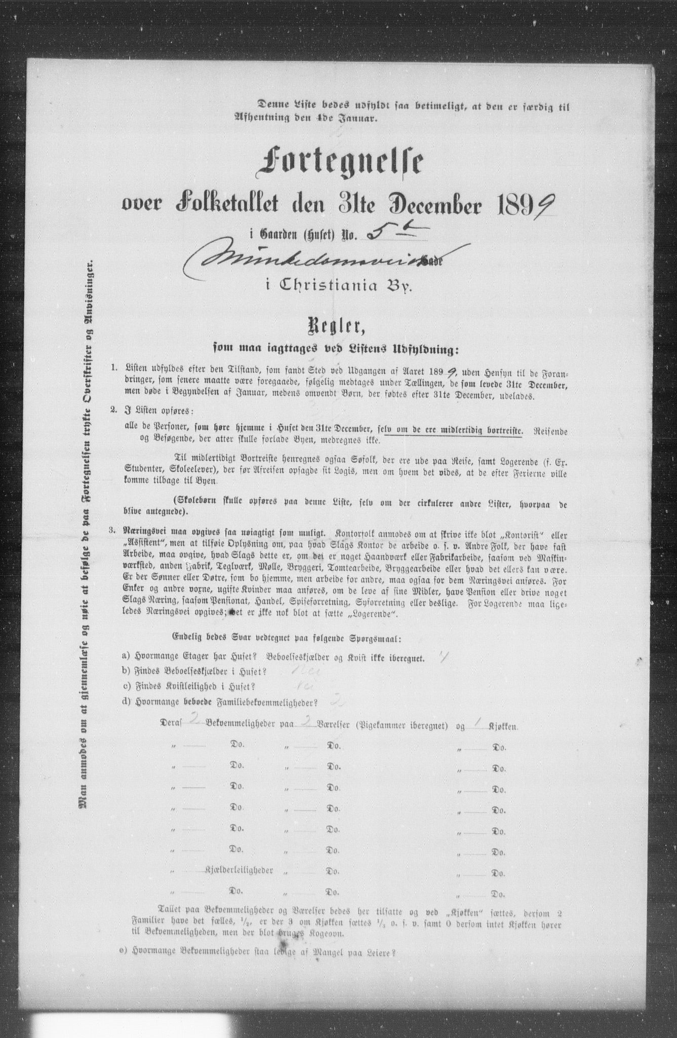 OBA, Municipal Census 1899 for Kristiania, 1899, p. 8661