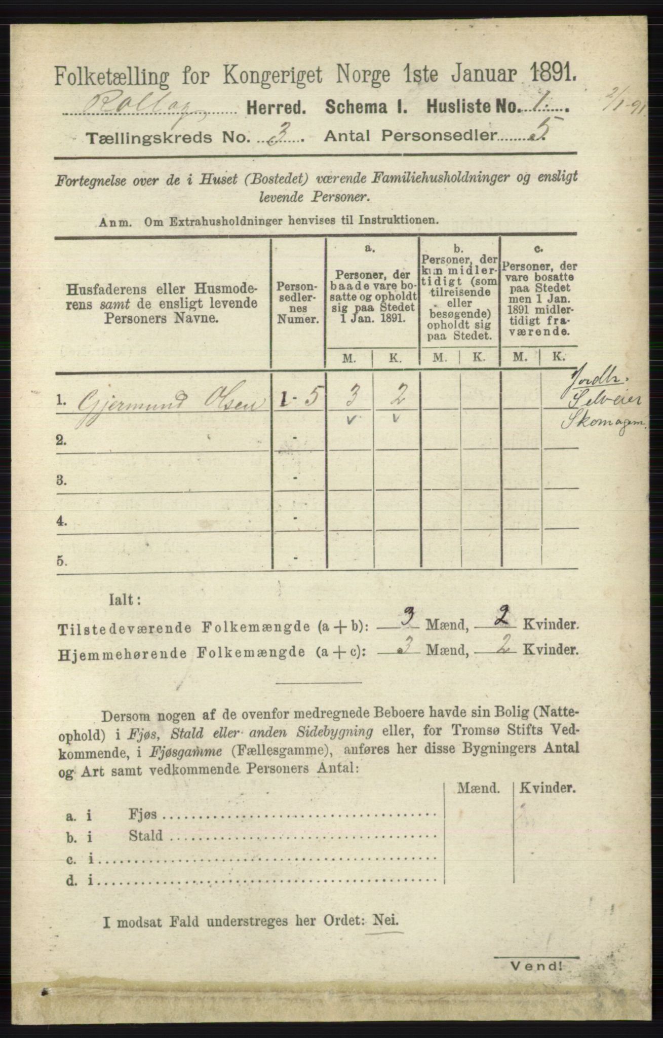 RA, 1891 census for 0632 Rollag, 1891, p. 861