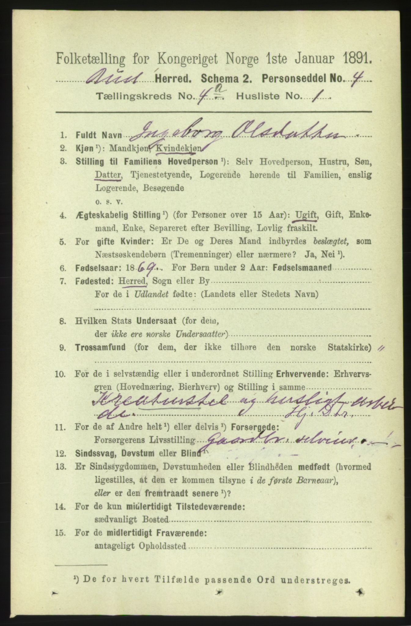 RA, 1891 census for 1549 Bud, 1891, p. 2170