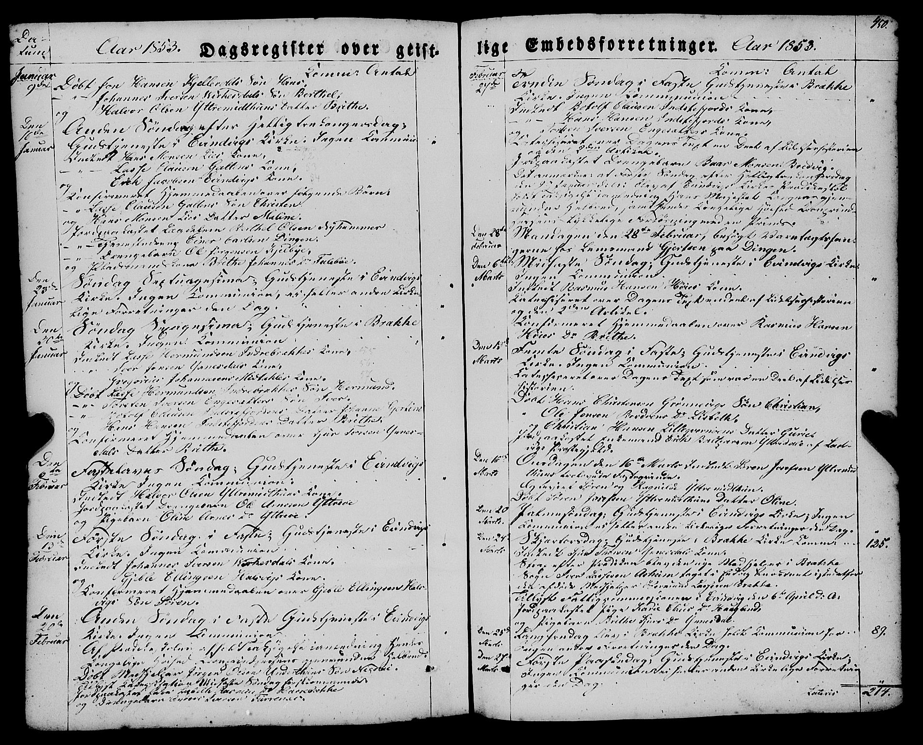 Gulen sokneprestembete, SAB/A-80201/H/Haa/Haaa/L0021: Parish register (official) no. A 21, 1848-1858, p. 450