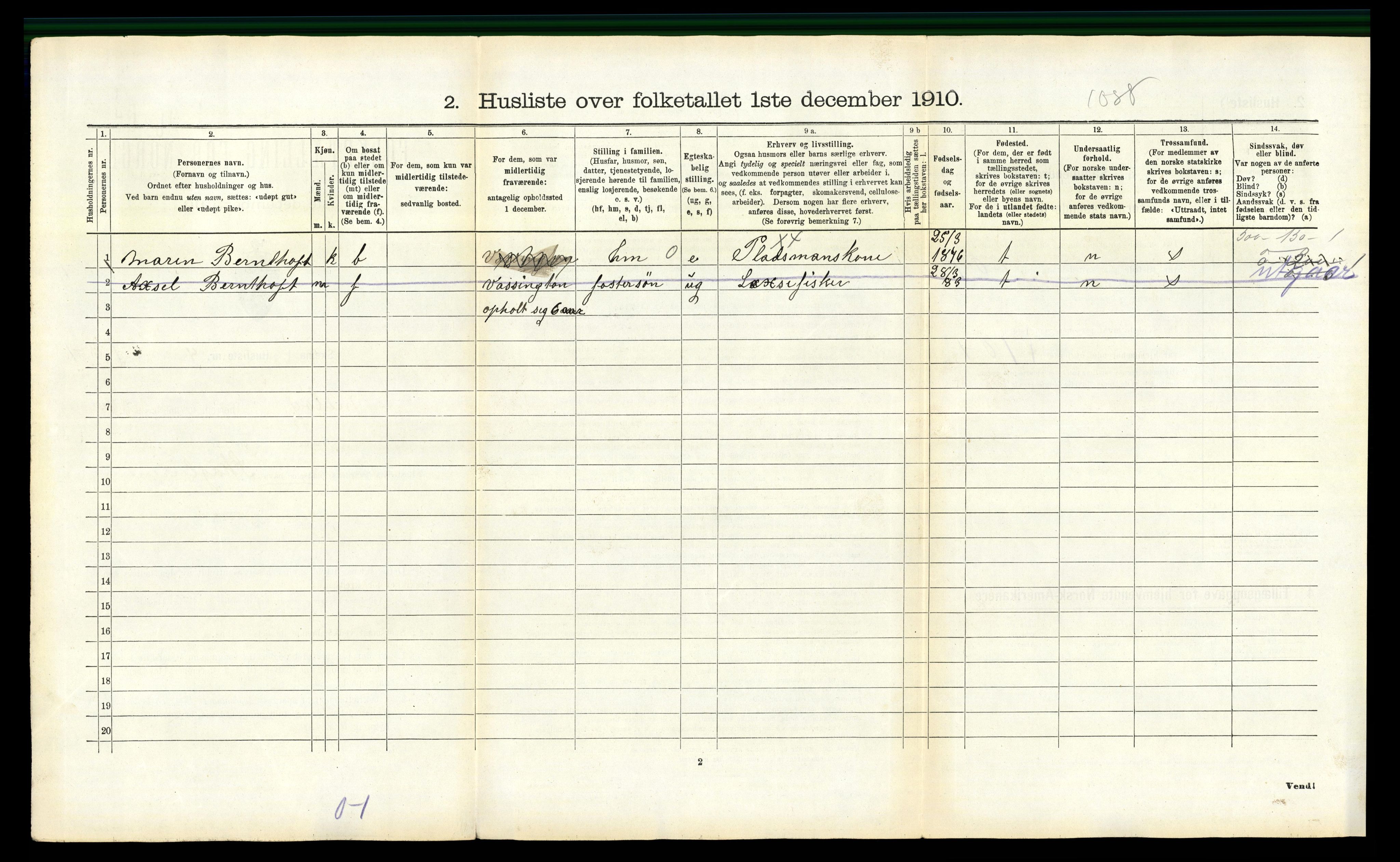 RA, 1910 census for Meløy, 1910, p. 1093