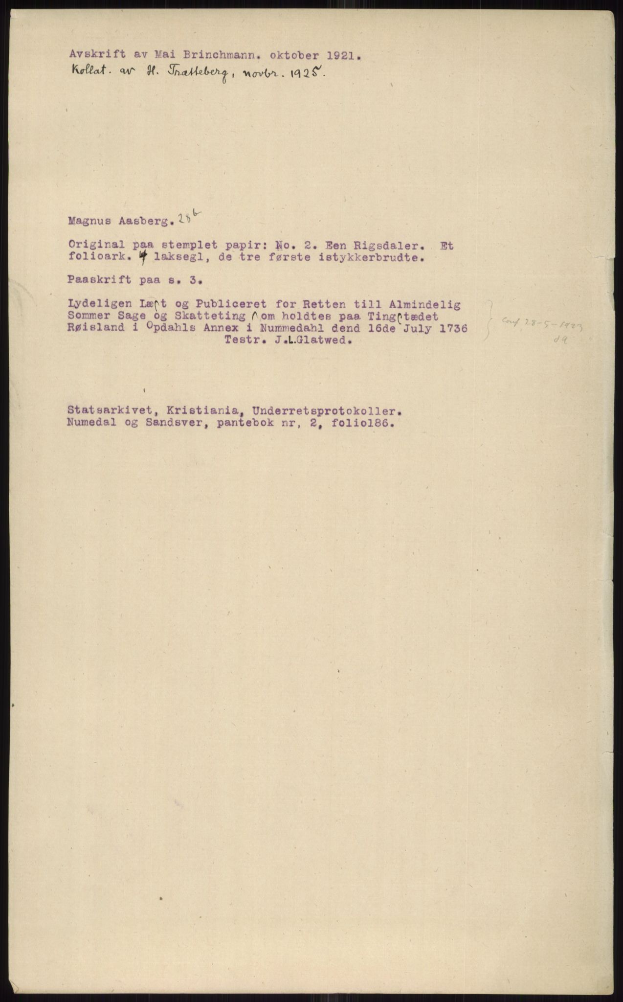 Samlinger til kildeutgivelse, Diplomavskriftsamlingen, AV/RA-EA-4053/H/Ha, p. 1339