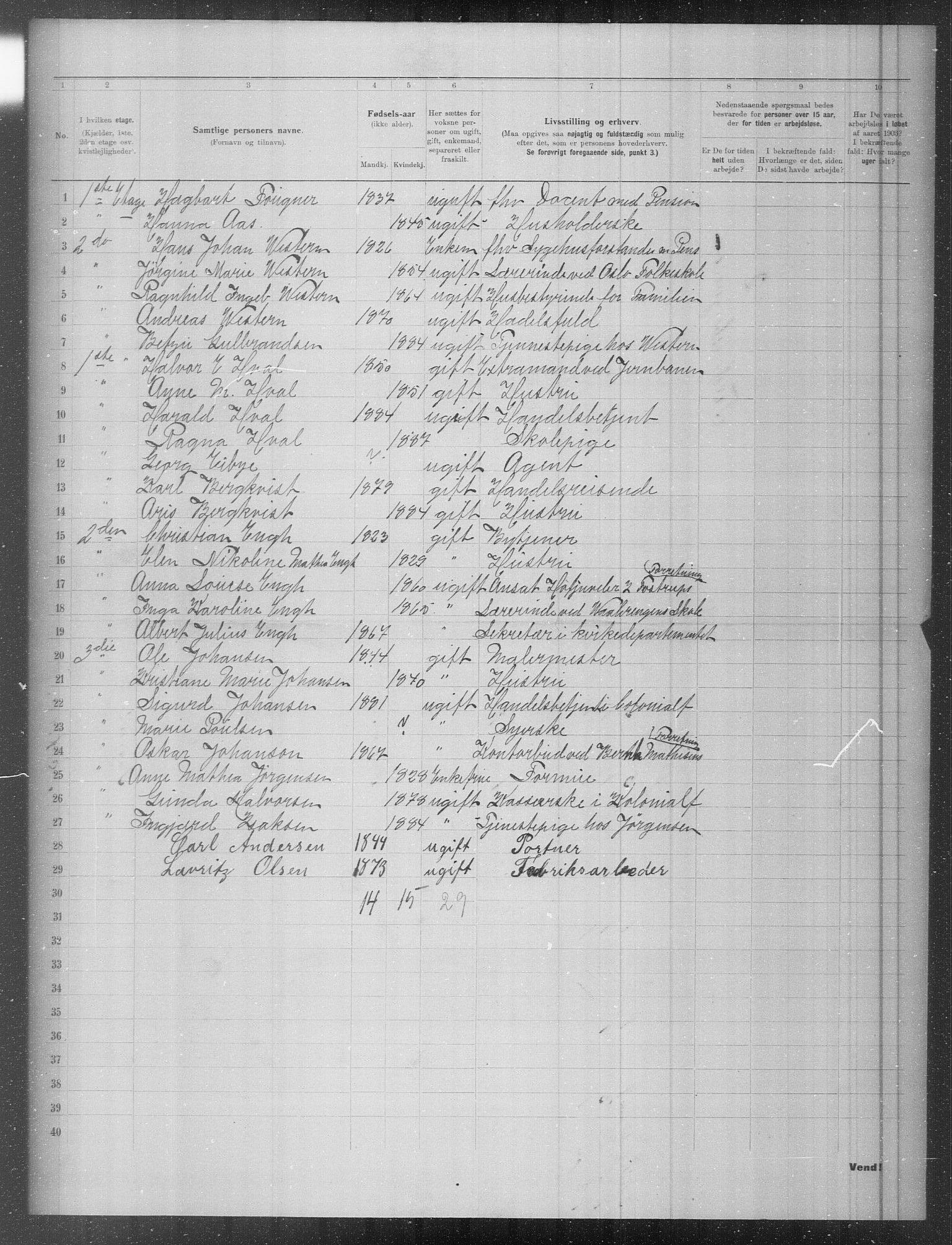 OBA, Municipal Census 1903 for Kristiania, 1903, p. 5243