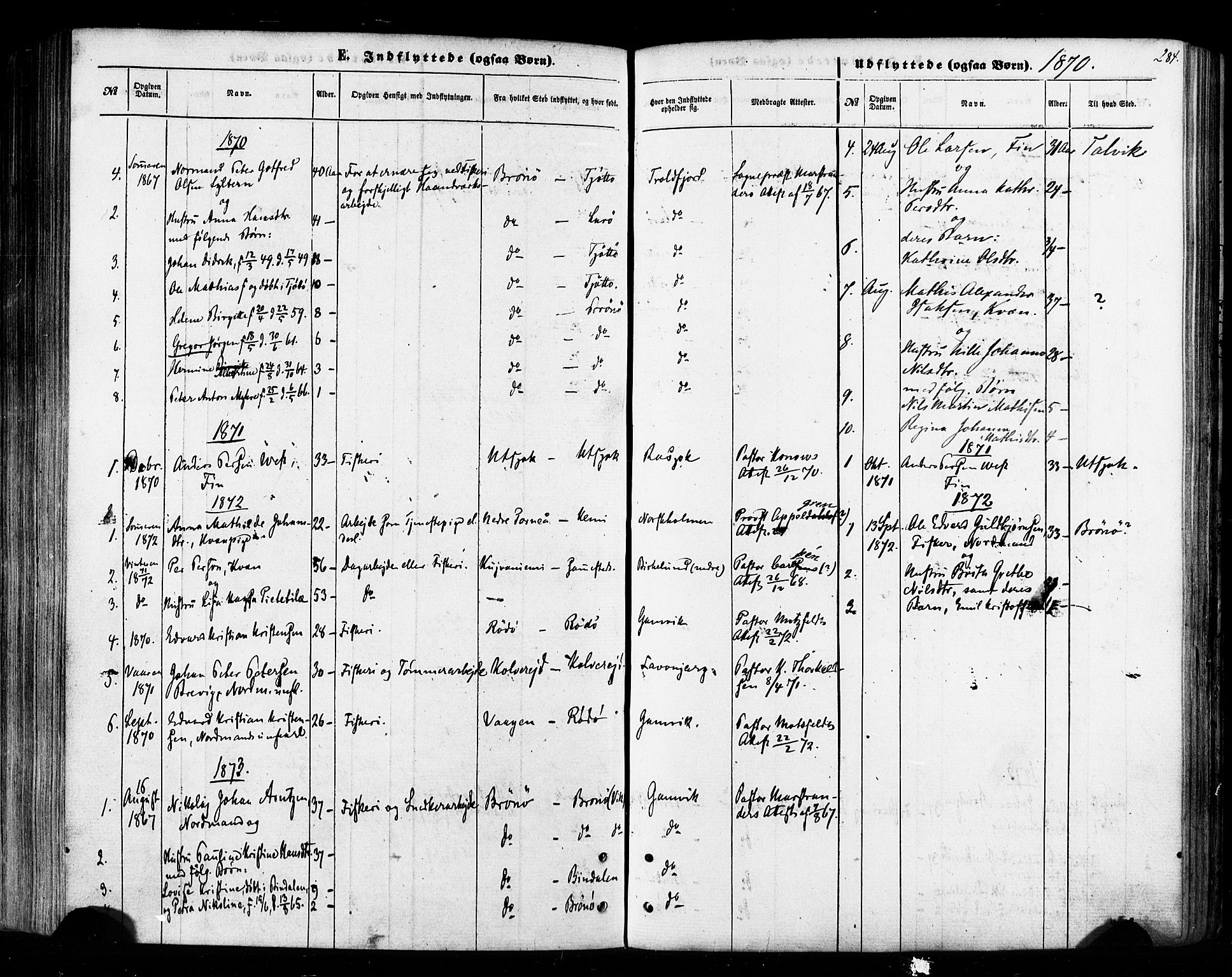 Tana sokneprestkontor, SATØ/S-1334/H/Ha/L0002kirke: Parish register (official) no. 2 /1, 1861-1877, p. 284