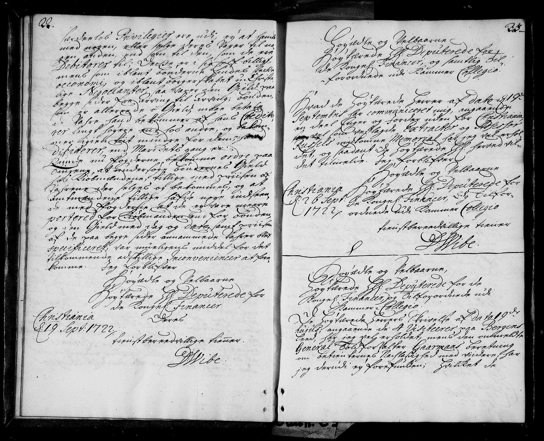 Stattholderembetet 1572-1771, AV/RA-EA-2870/Be/L0003: Korrespondanseprotokoll, 1722-1723, p. 22-23