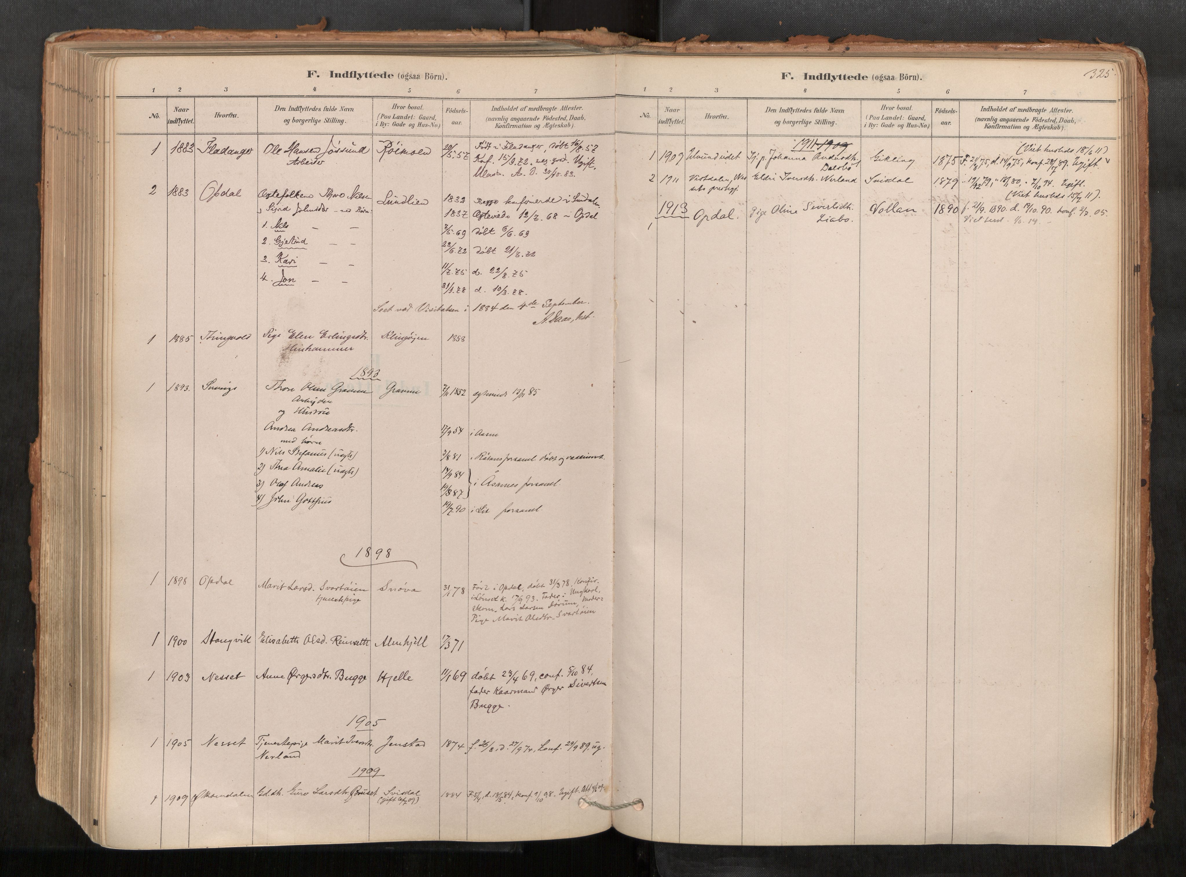 Sunndal sokneprestkontor, AV/SAT-A-1085/1/I/I1/I1a/L0001: Parish register (official) no. 1, 1877-1914, p. 325