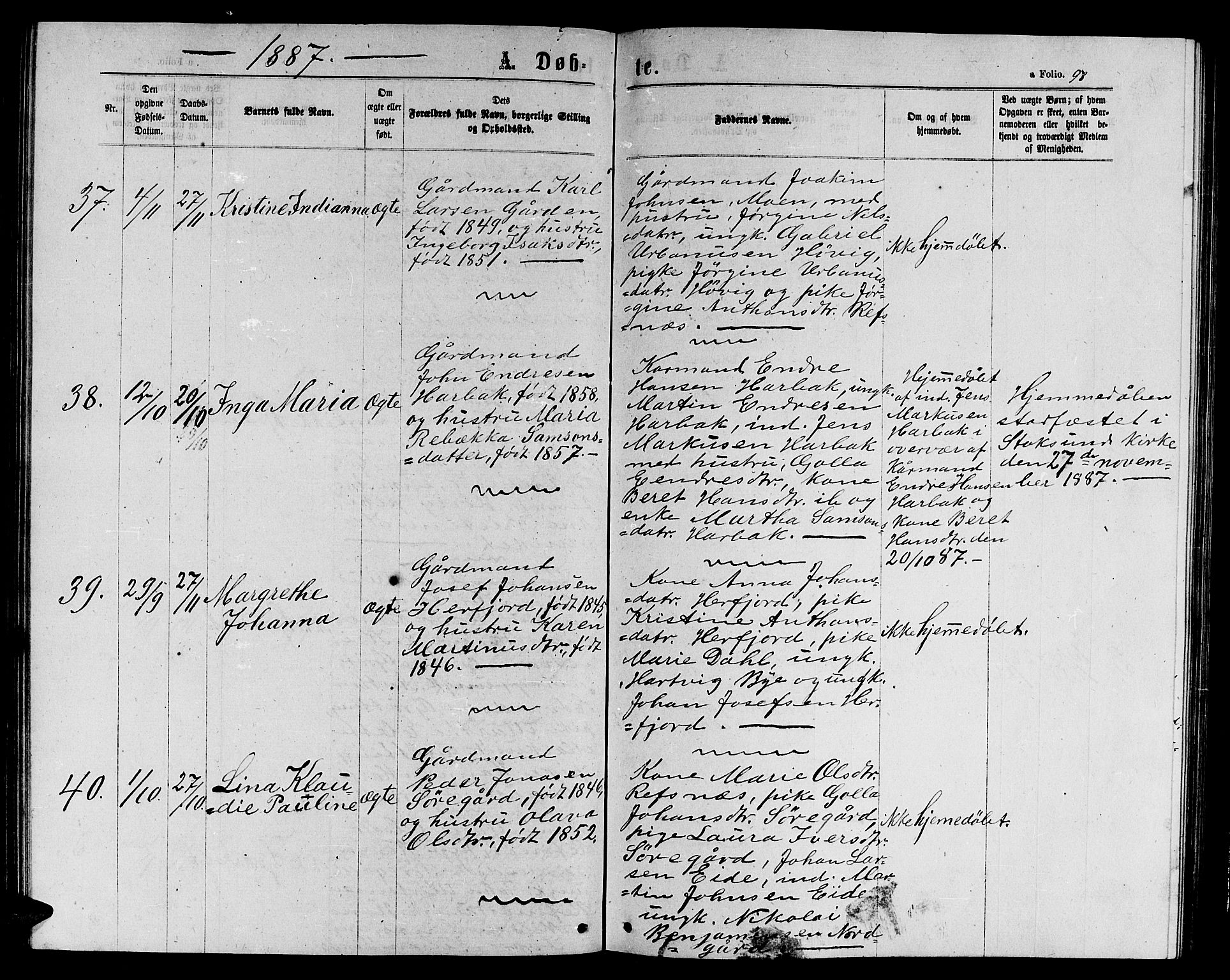 Ministerialprotokoller, klokkerbøker og fødselsregistre - Sør-Trøndelag, SAT/A-1456/656/L0695: Parish register (copy) no. 656C01, 1867-1889, p. 98